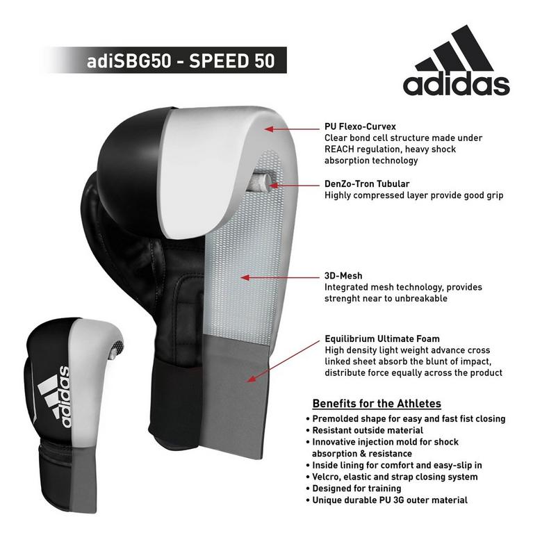 Noir - adidas - Speed 50 Training Boxing Gloves - 4