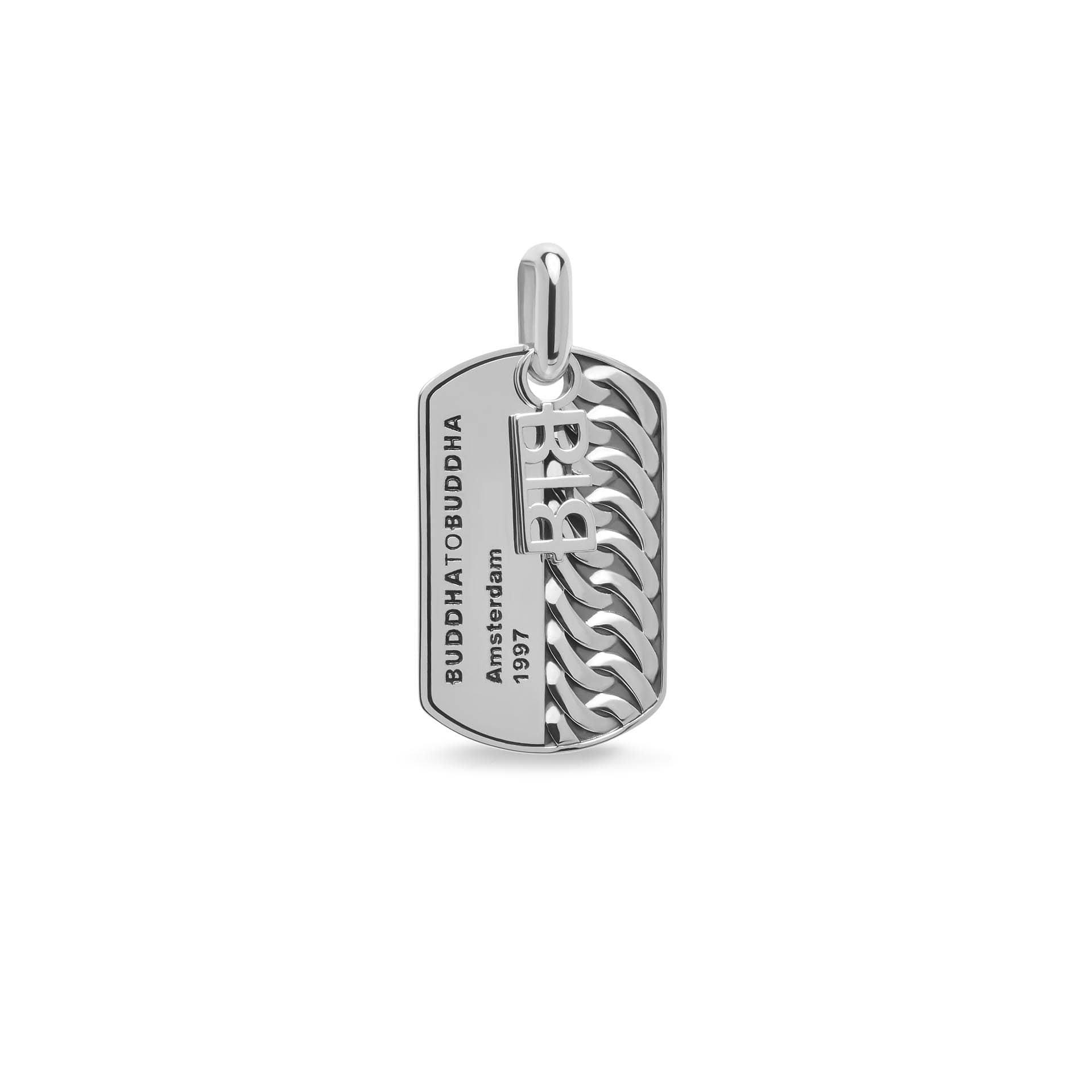Buddha To Buddha Chain Army Tag Pendant Silver