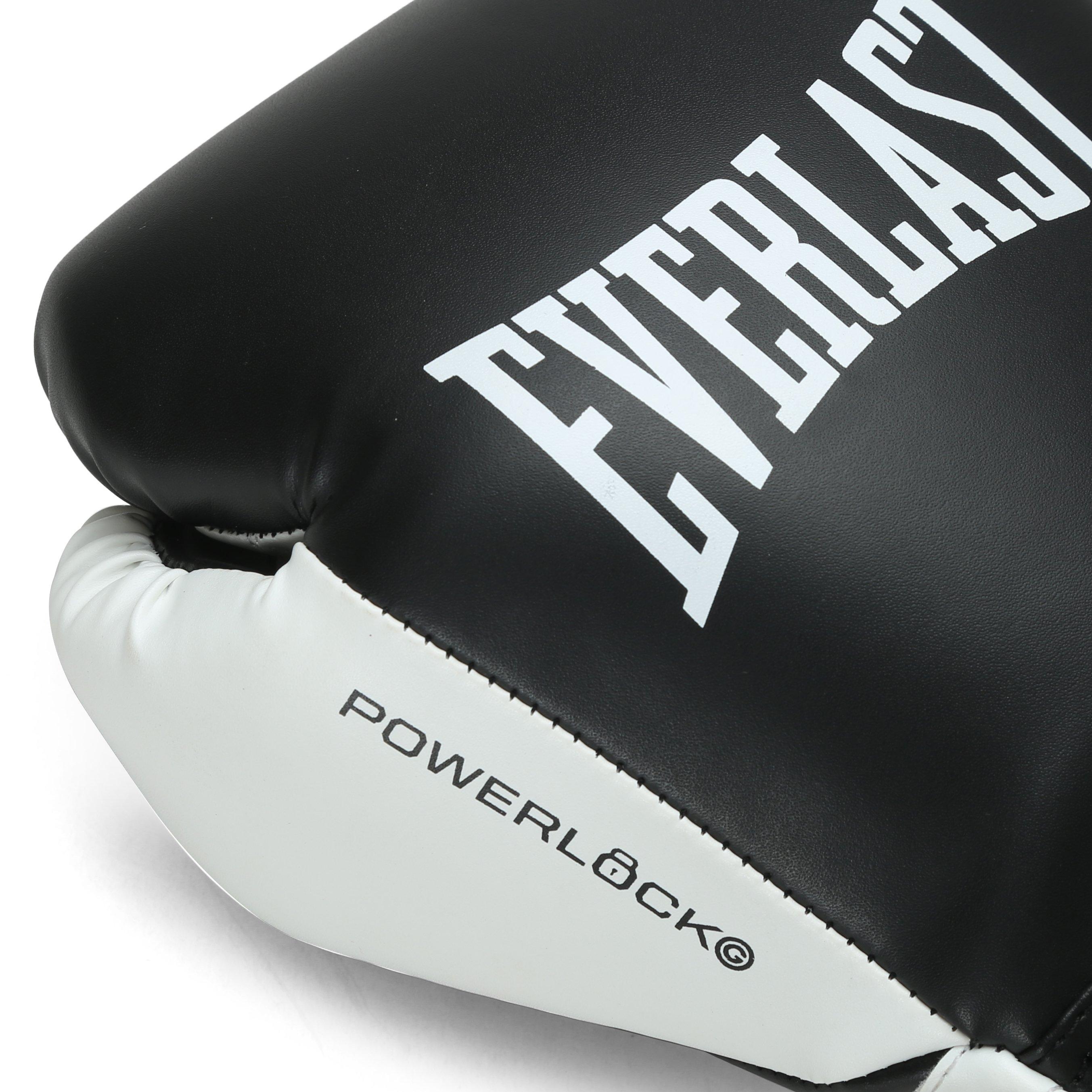 Black - Everlast - Powerlock Boxing Hook & Loop Glove - 8