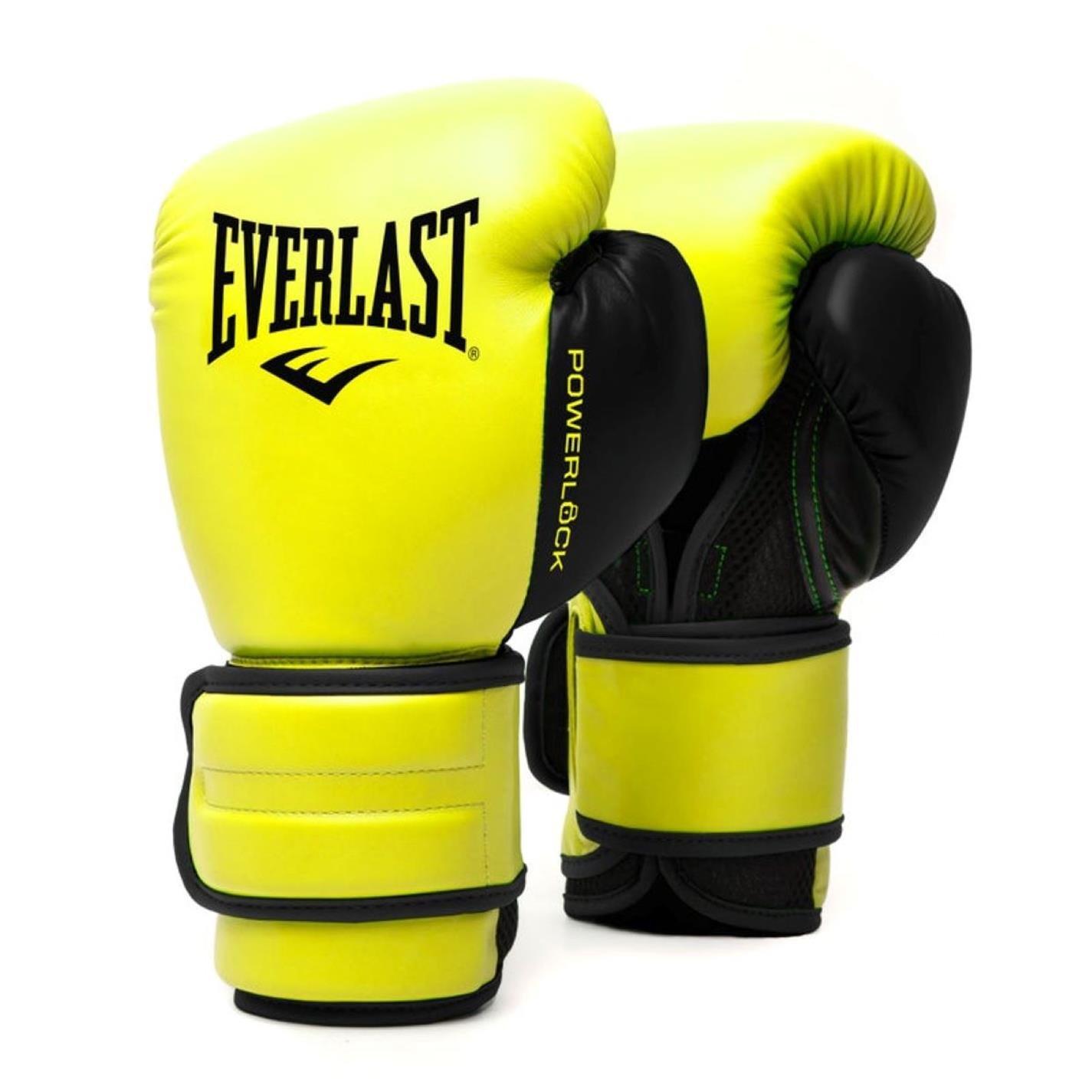 Everlast  Powerlock Boxing Hook & Loop Glove - Neon Yellow - 10oz