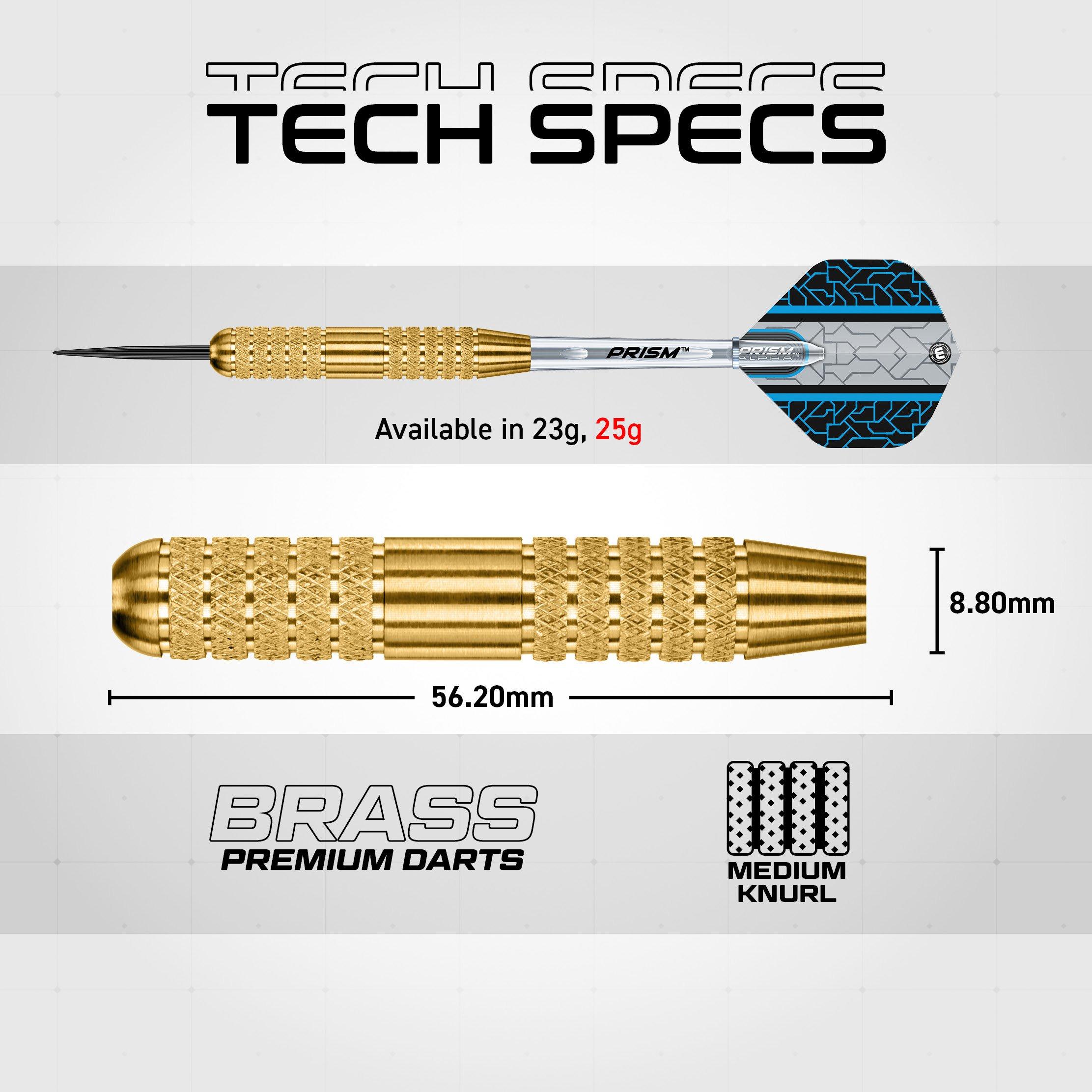 Gold/Black - Winmau - Neutron Brass Darts - 6