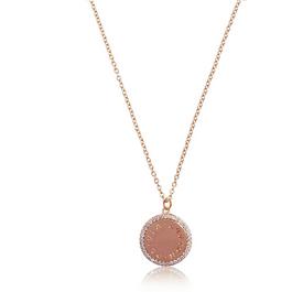 Olivia Burton Bejewelled Classics Disc Rose Gold Necklace