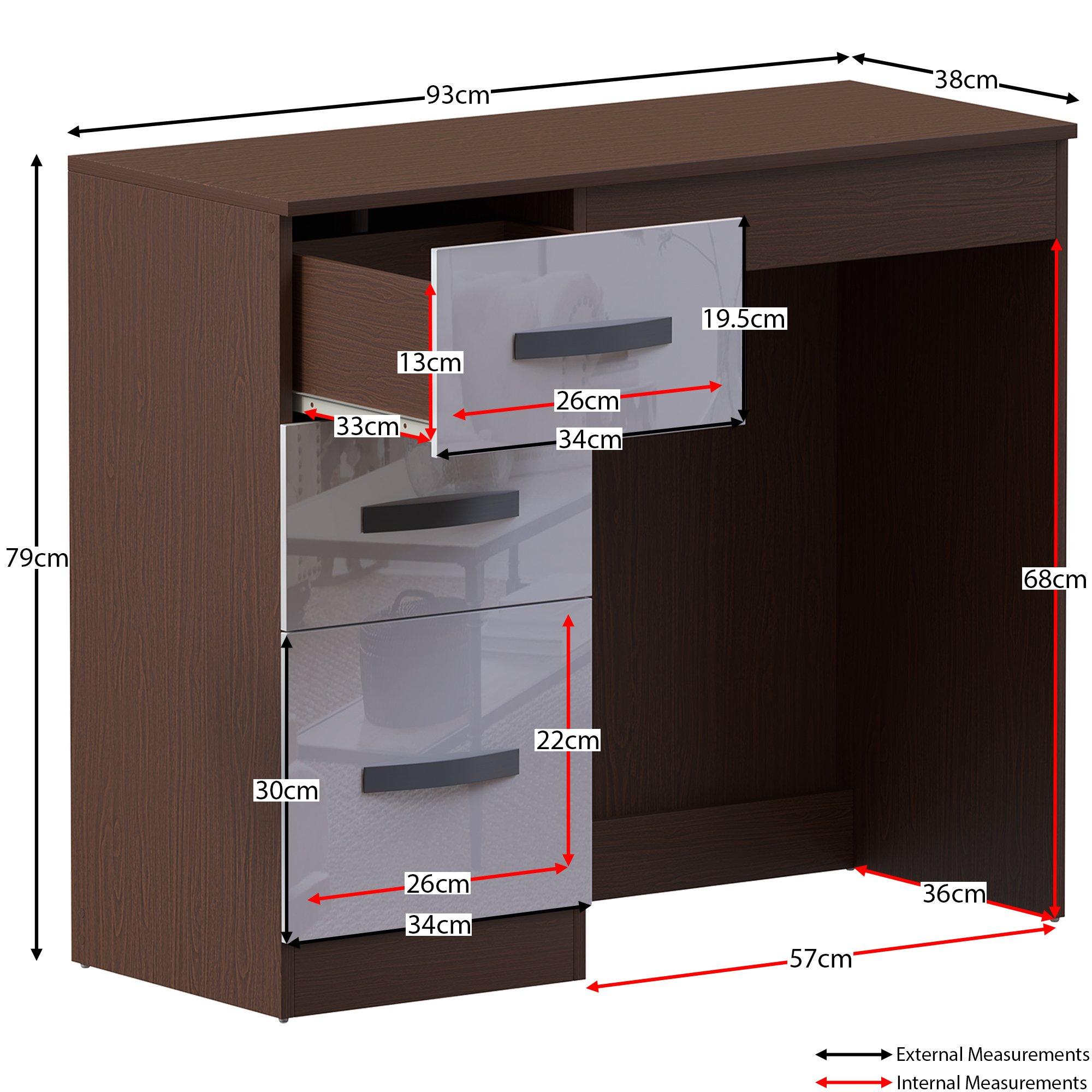 Walnut & White - Lassic - Vida Designs Hulio 3-Drawer Dressing Table - 2