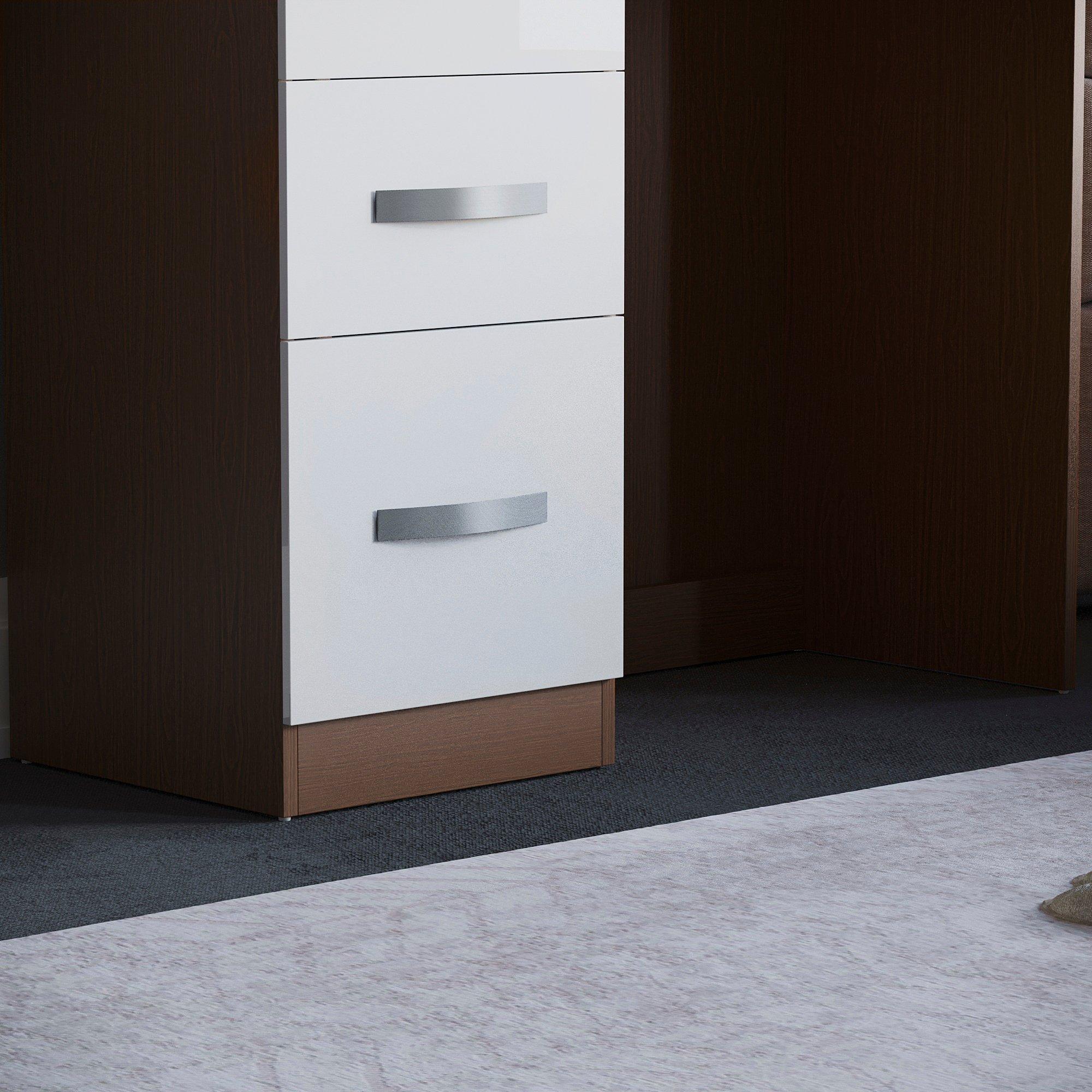 Walnut & White - Lassic - Vida Designs Hulio 3-Drawer Dressing Table - 7