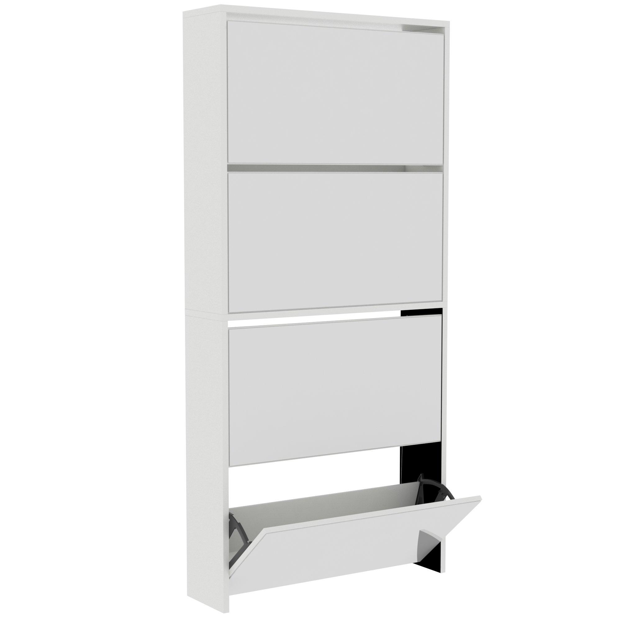 White - Lassic - Vida Designs Welham 4 Drawer Mirrored Shoe Cabinet - 9