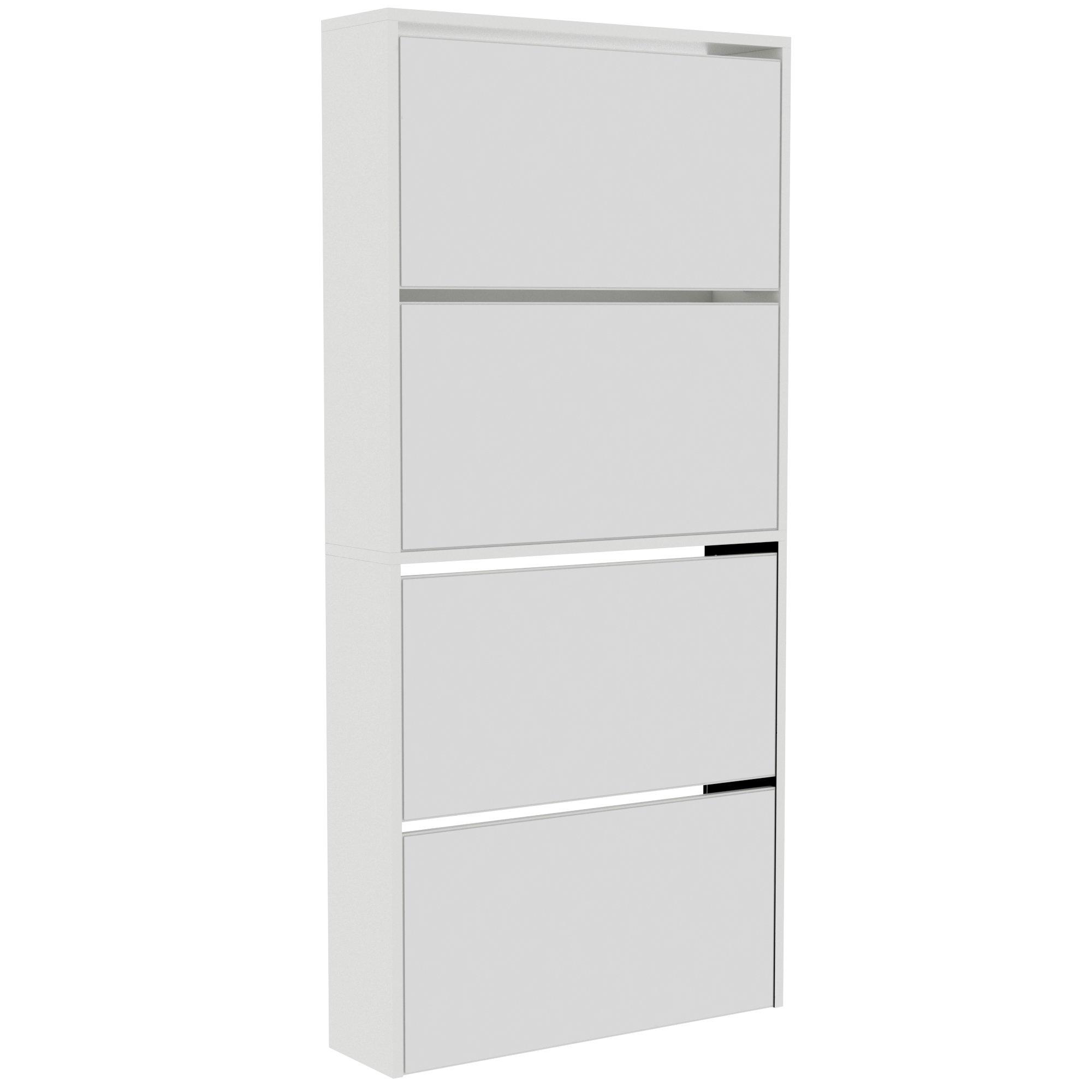 White - Lassic - Vida Designs Welham 4 Drawer Mirrored Shoe Cabinet - 10