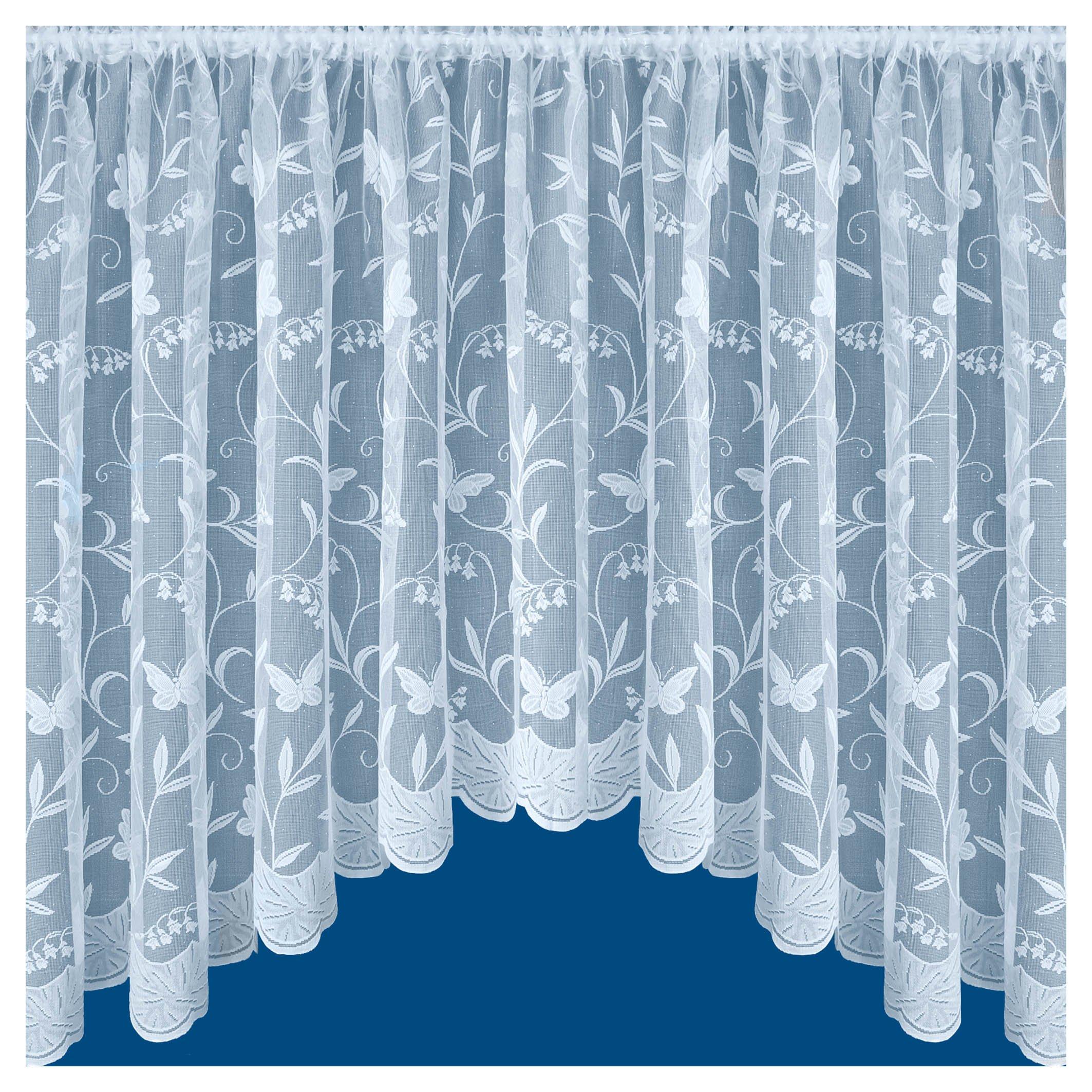 Tyrone Textiles  Hawaii Floral Butterfly Net Jardiniere - White - 381x122cm