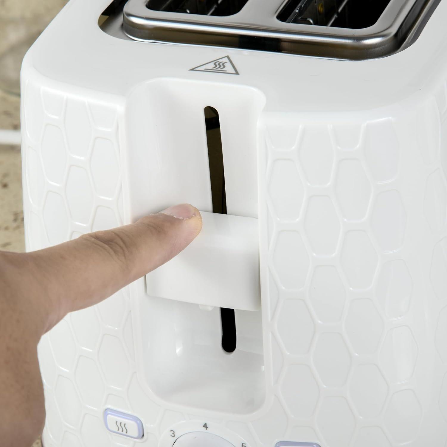 White - HOMCOM - Kettle and 2 Slice Toaster Set - 9