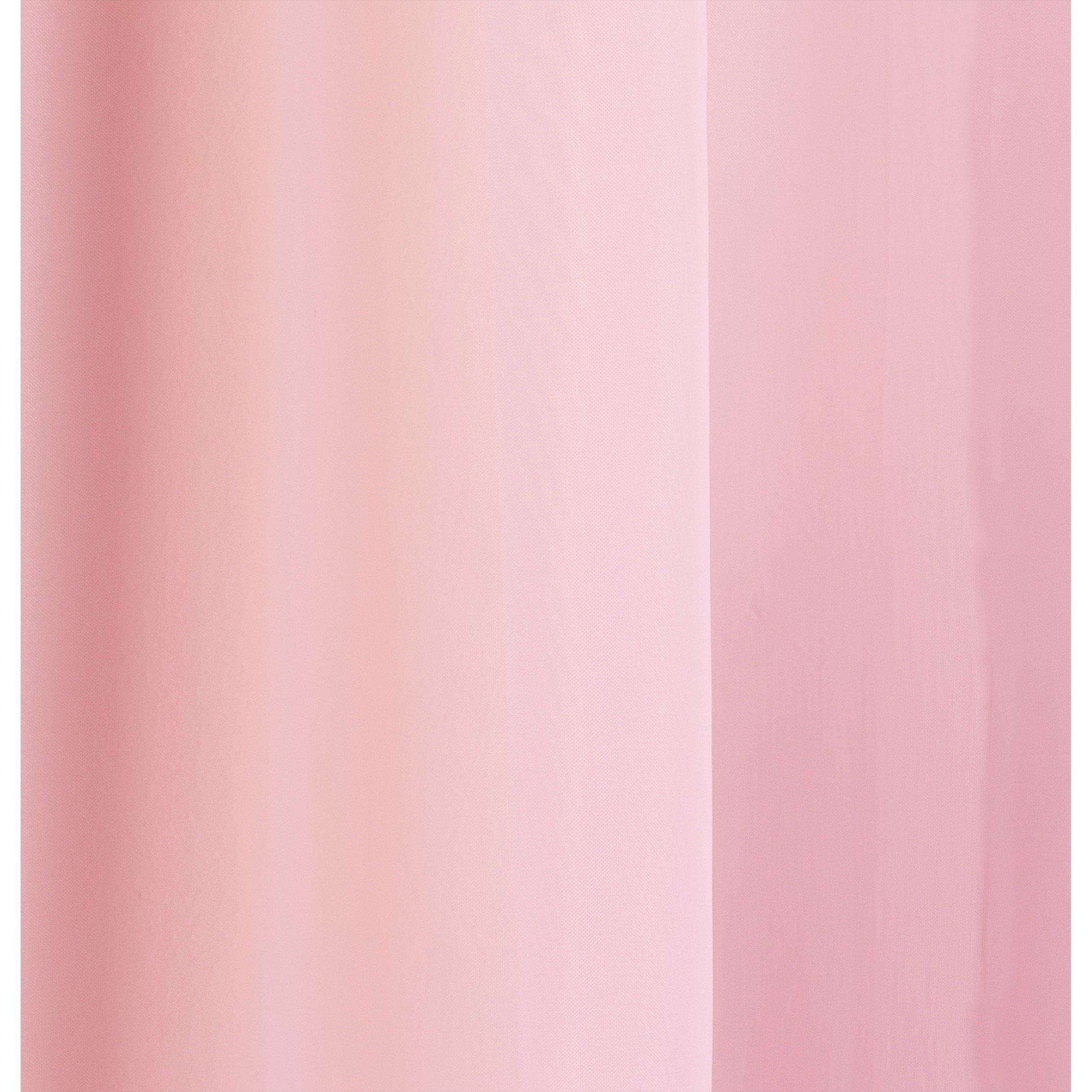 Pink - Tyrone Textiles - 2 Plain Sheer Voile Panels with Rod Pocket (Pair) - 3