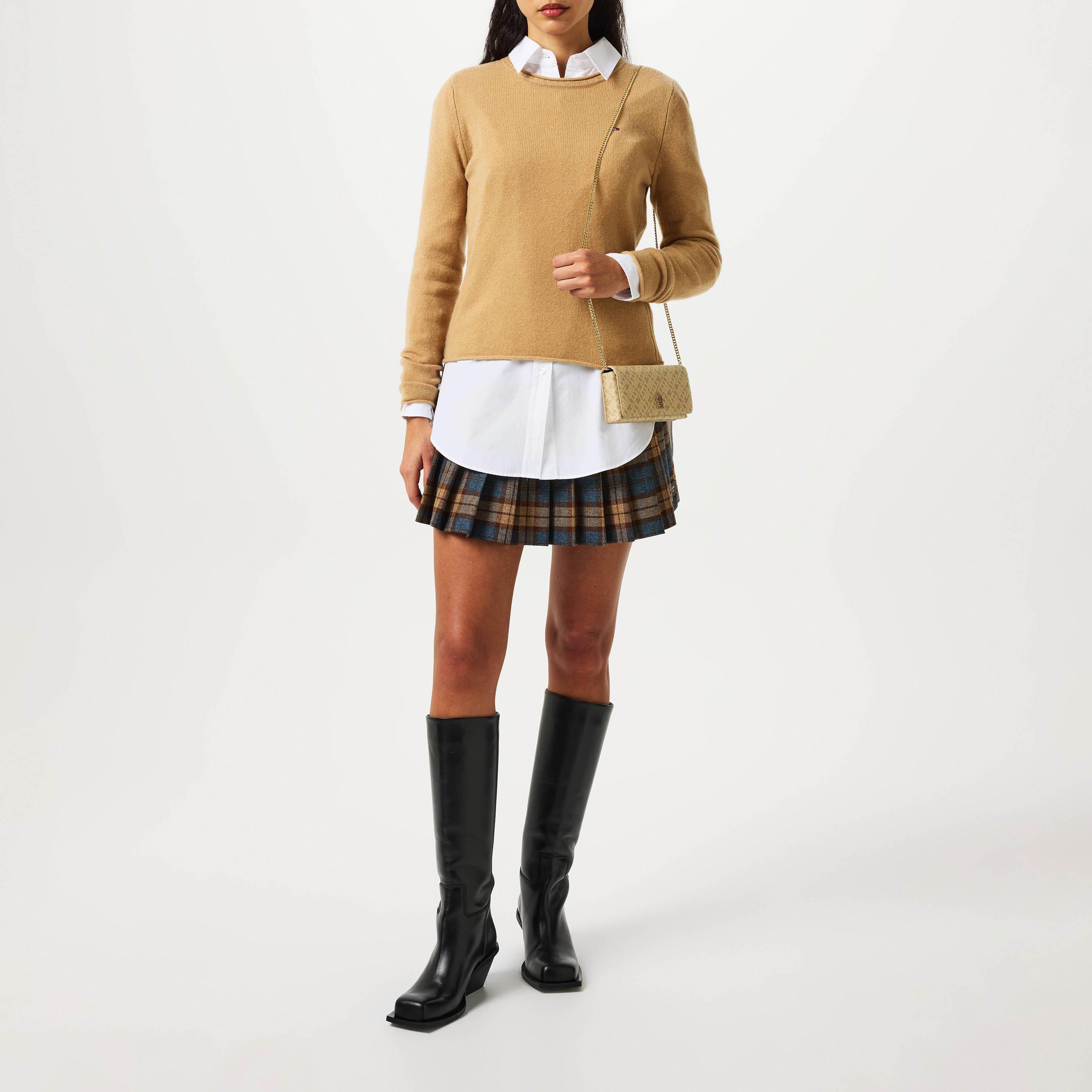 Beige - Tommy Hilfiger - Monogram Chain Bag - 5