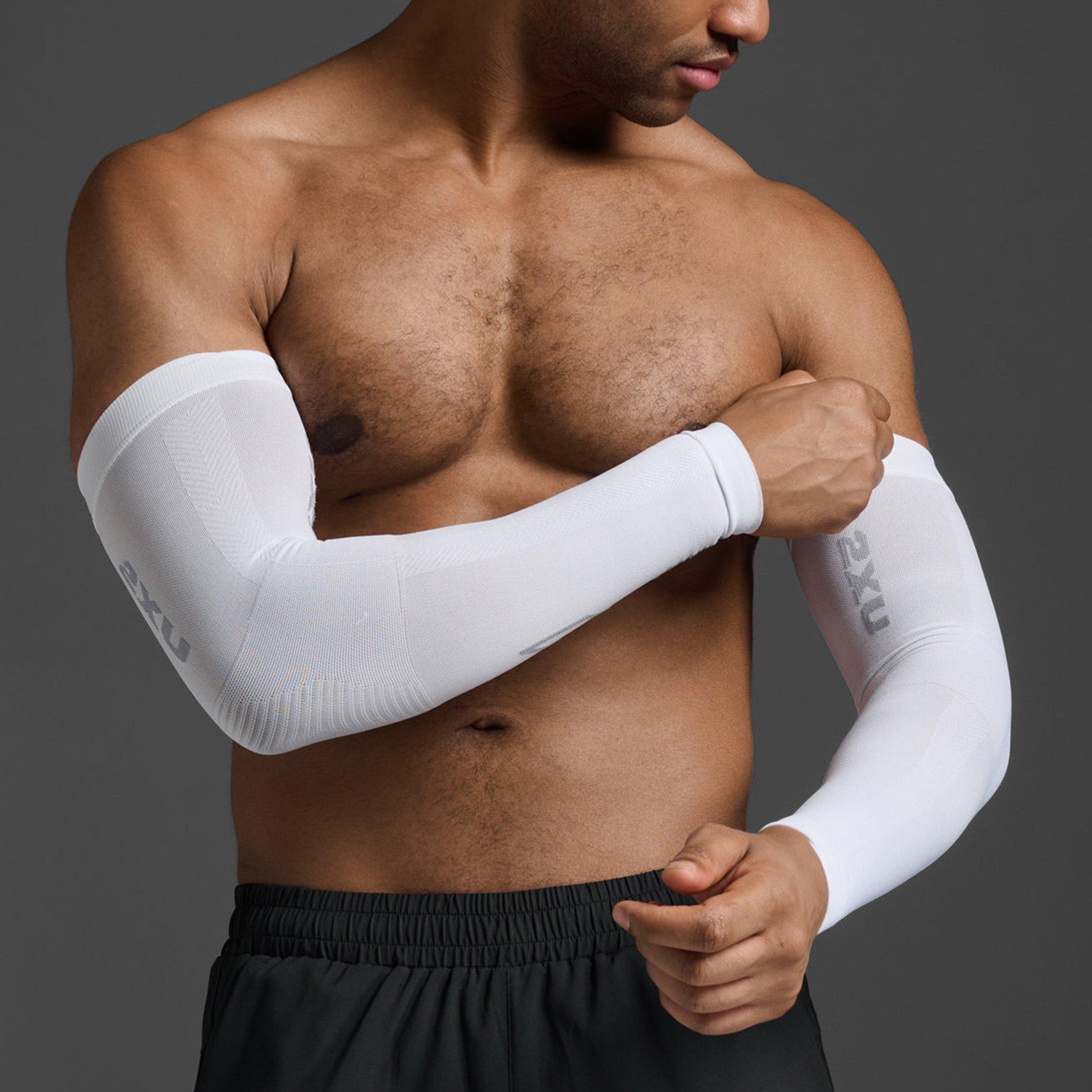 White/Grey - 2XU - Flex Compression Arm Sleeves - 2