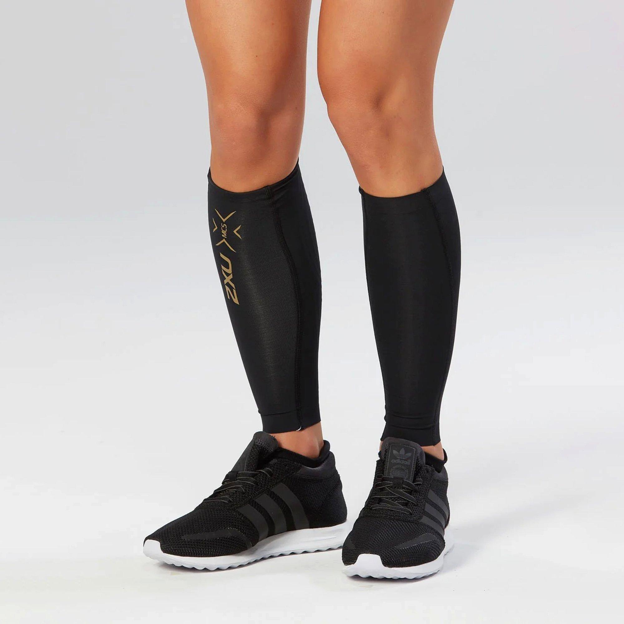 Black/Gold - 2XU - Light Speed Compression Calf Guards - 2