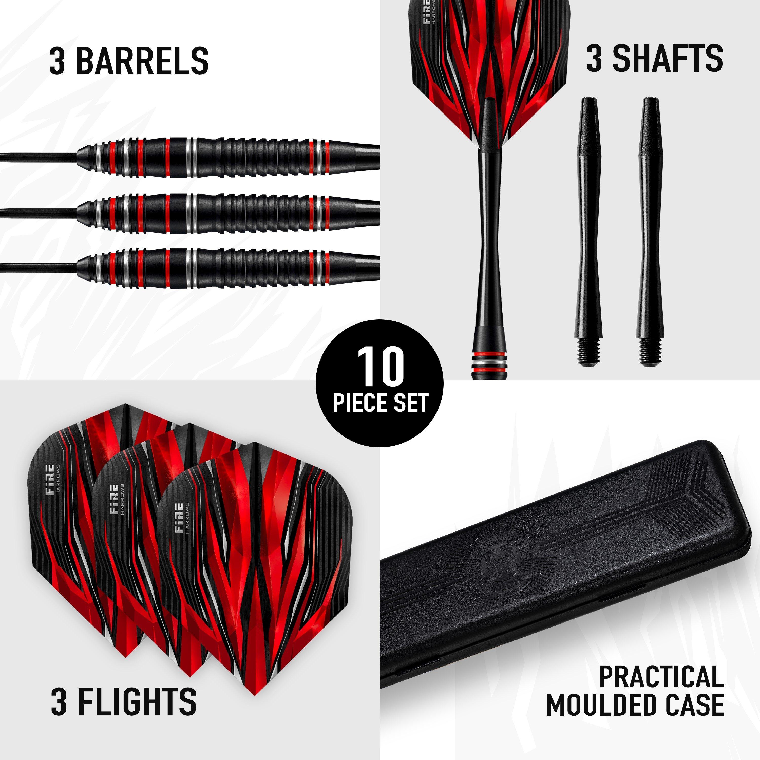 Preto/Vermelho/Prata - Harrows Darts - Fire Alloy Darts - 2