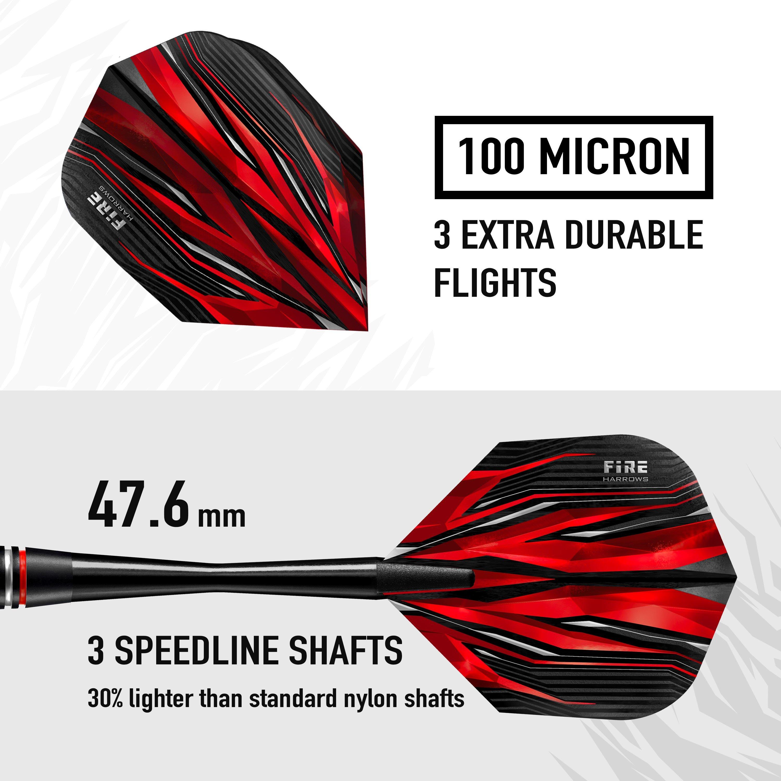 Preto/Vermelho/Prata - Harrows Darts - Fire Alloy Darts - 4