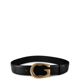 Gucci G Buckle Thin Leather Belt Mens