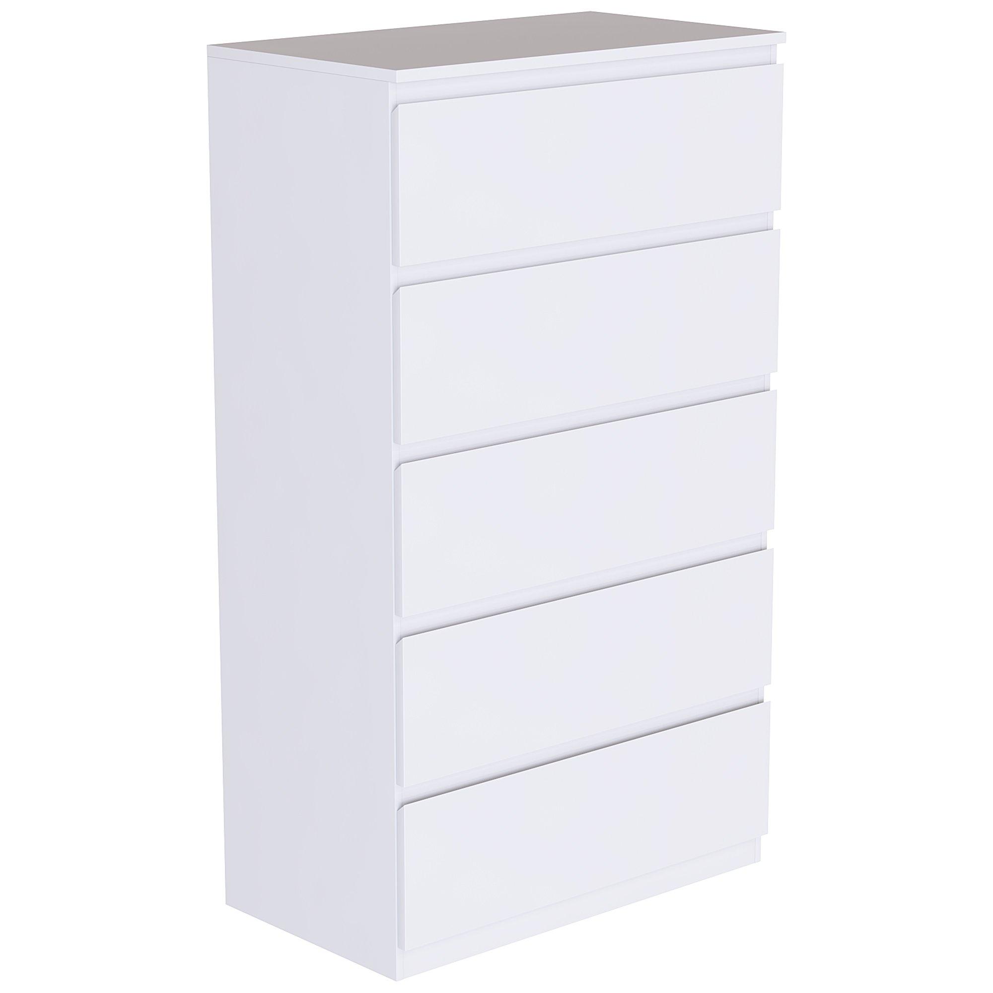 White - Lassic - Vida Designs Denver 5 Drawer Chest - 8