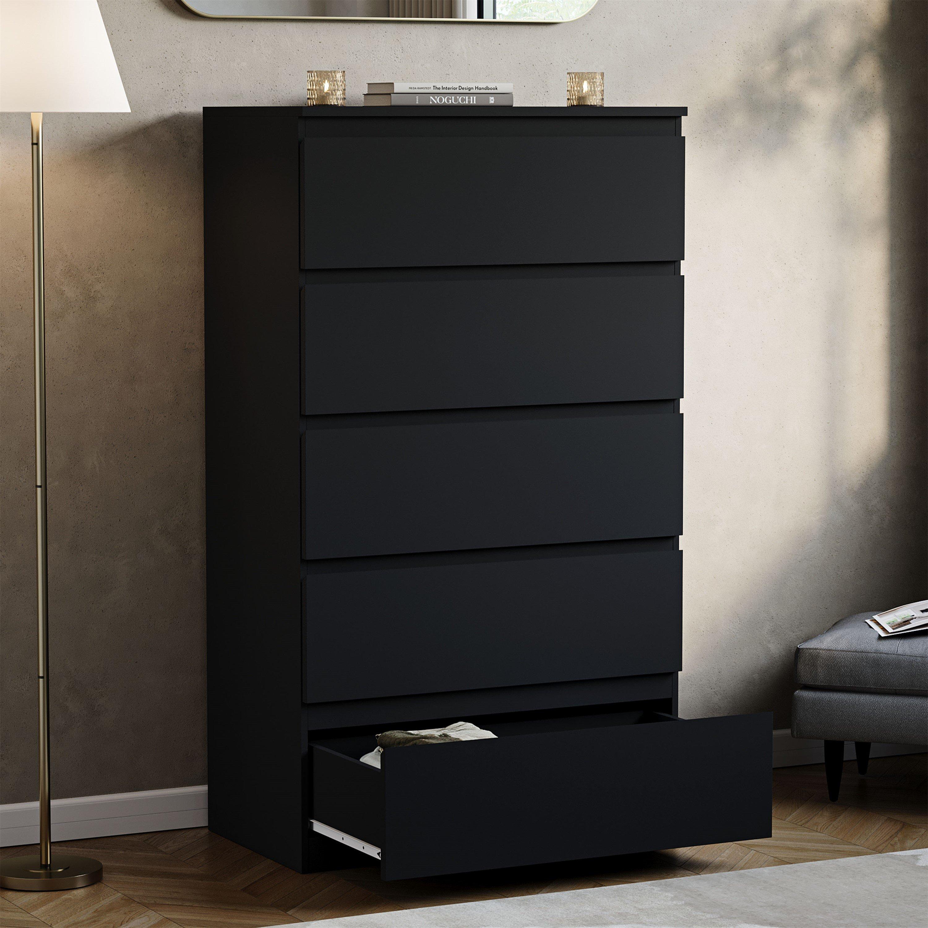 Black - Lassic - Vida Designs Denver 5 Drawer Chest - 4