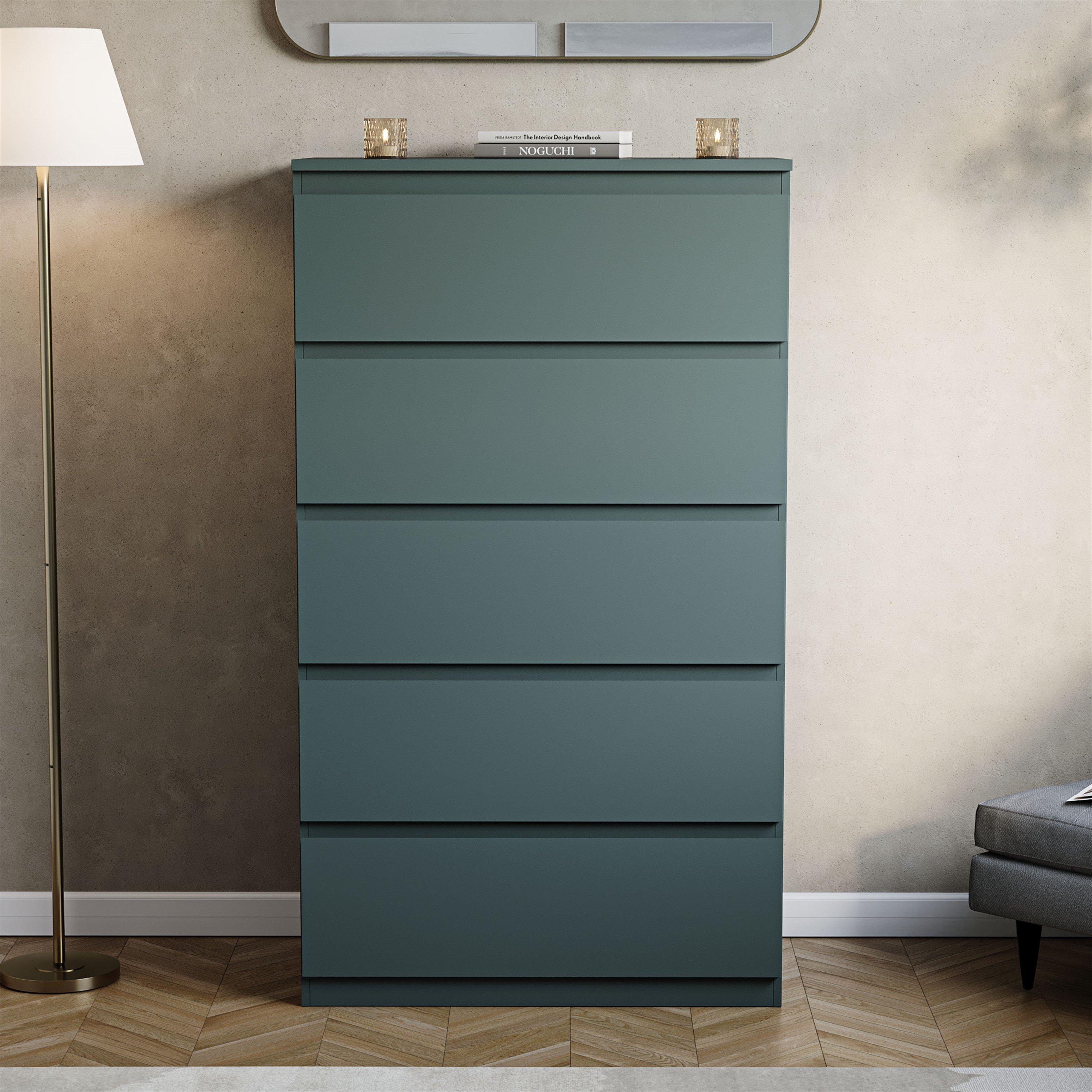 Jasper Green - Lassic - Vida Designs Denver 5 Drawer Chest - 3