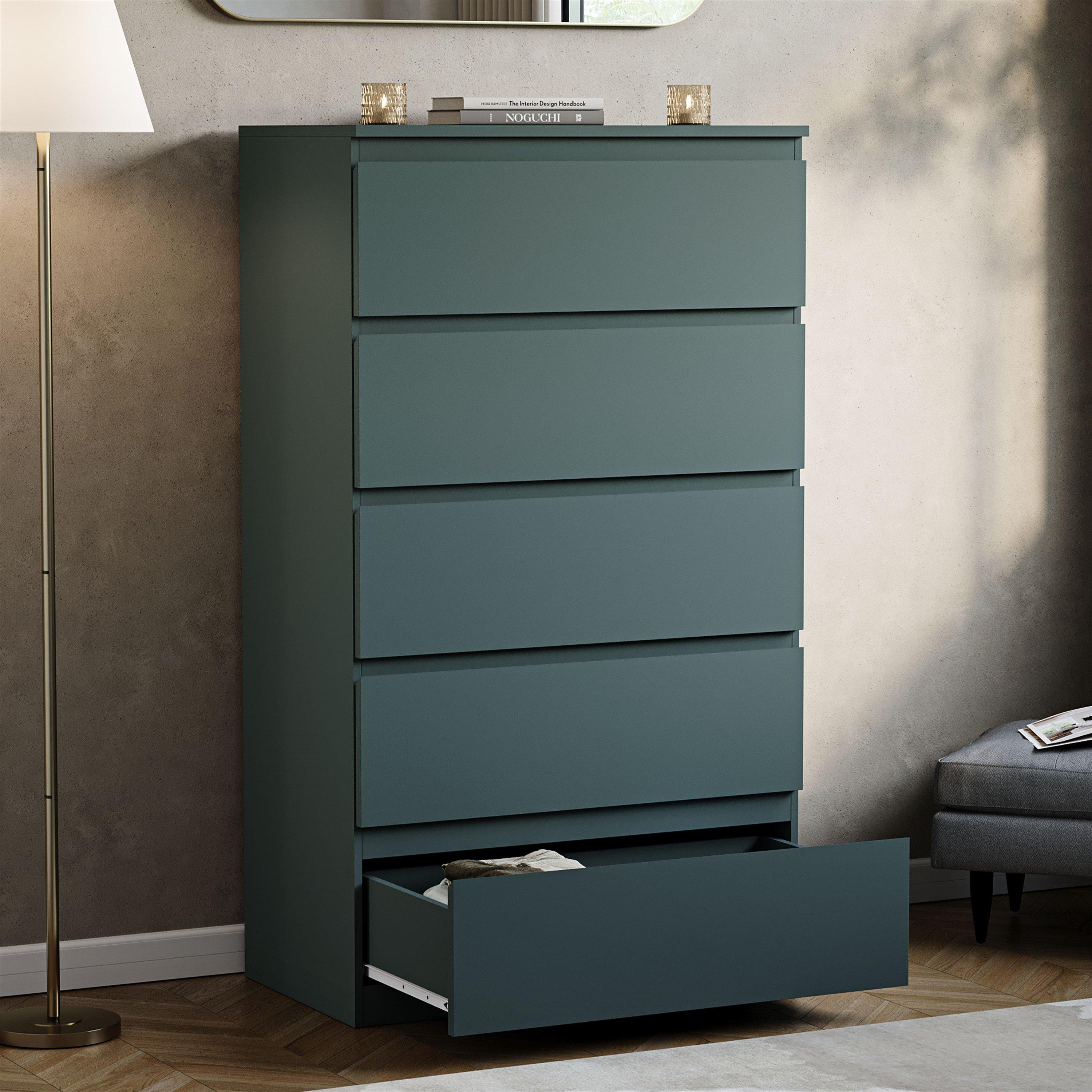 Jasper Green - Lassic - Vida Designs Denver 5 Drawer Chest - 4