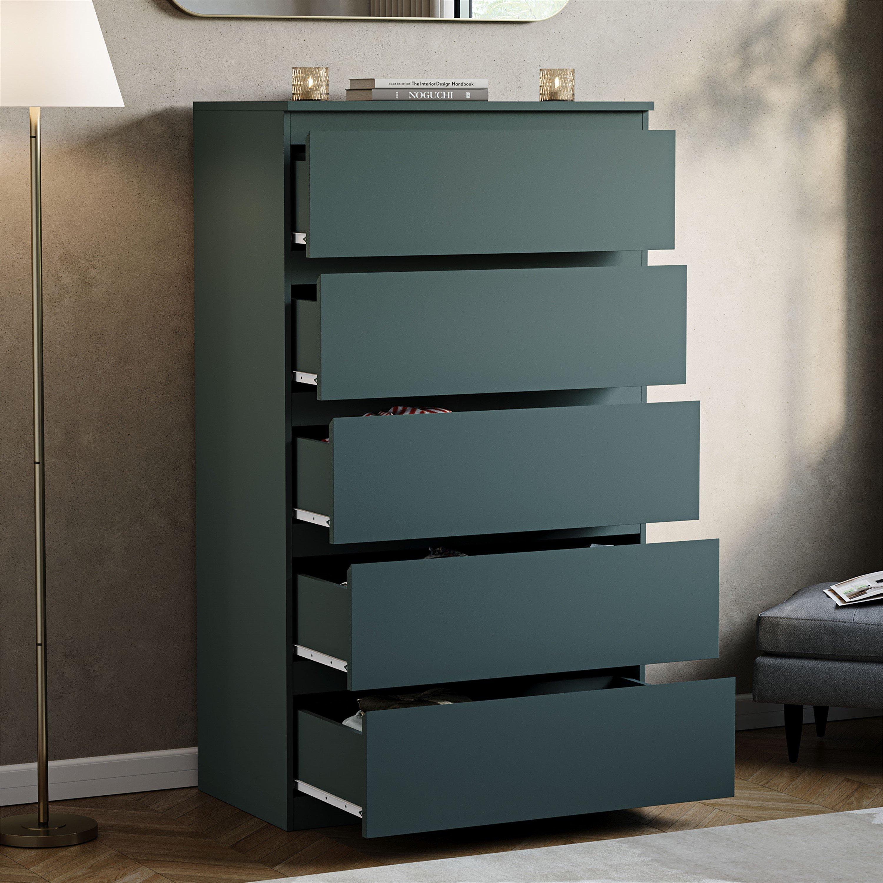 Jasper Green - Lassic - Vida Designs Denver 5 Drawer Chest - 5