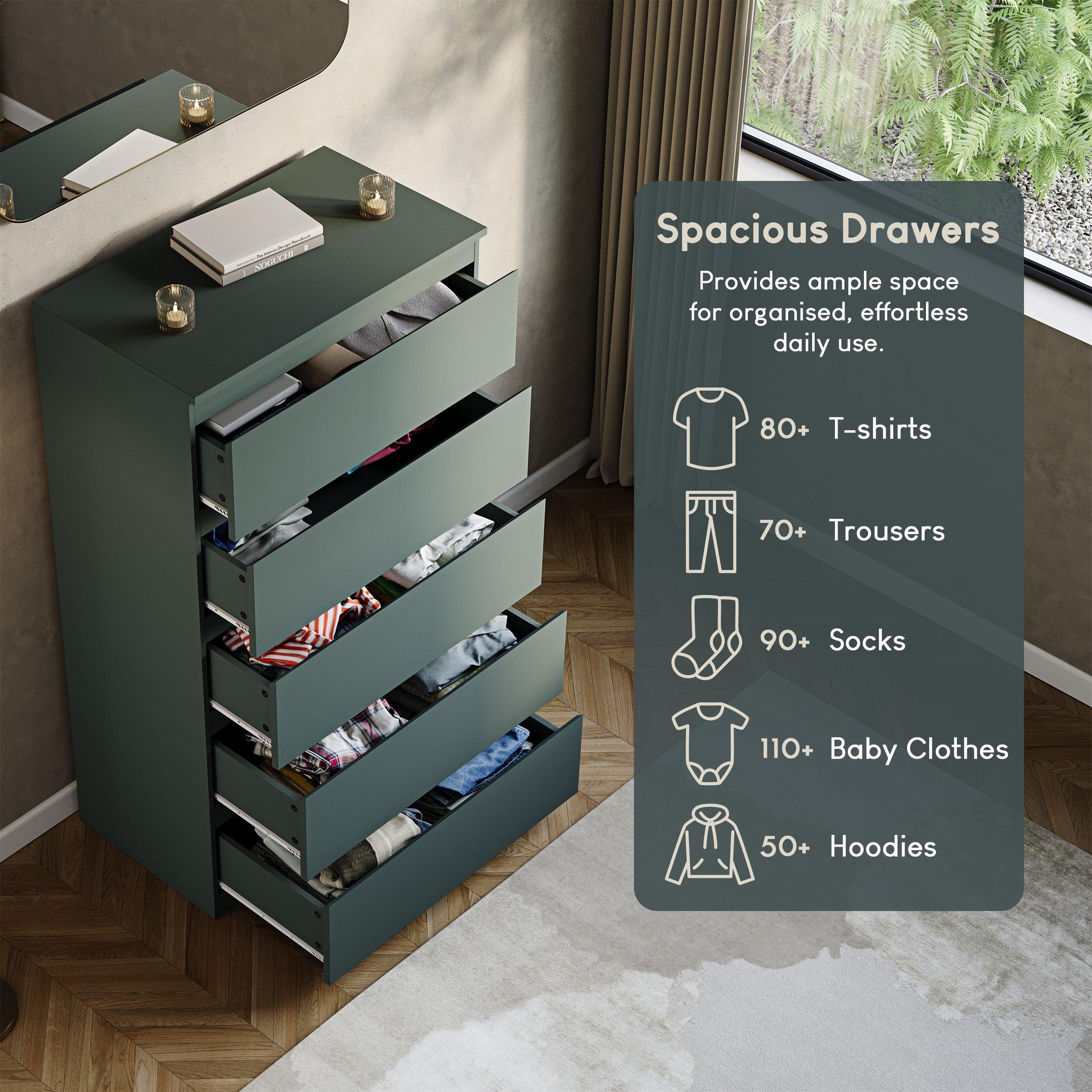 Jasper Green - Lassic - Vida Designs Denver 5 Drawer Chest - 6