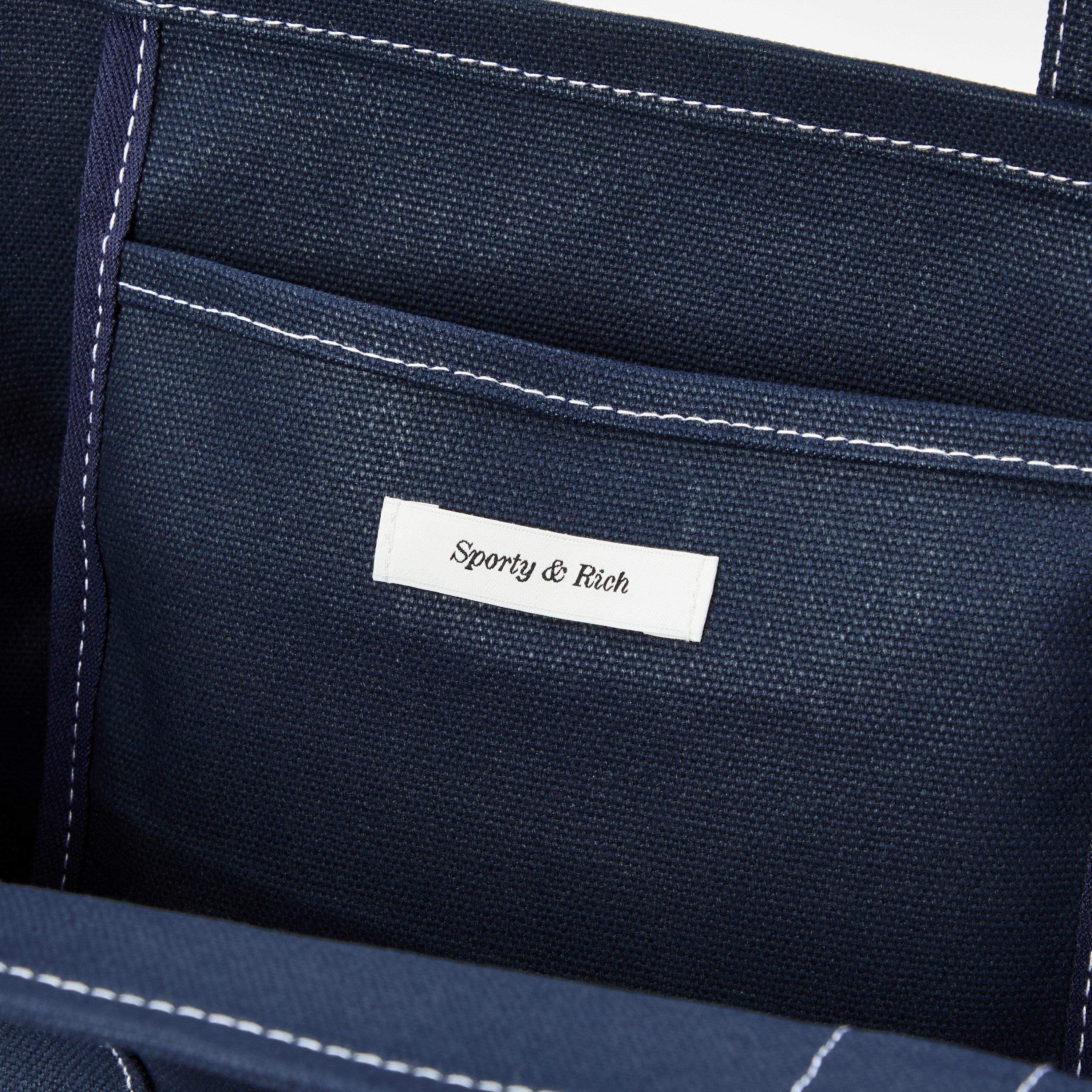 Navy White - Sporty and Rich - Women's Vendome Tote Bags - 5