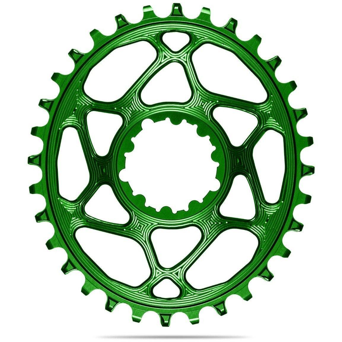 Green - absoluteBlack - OVAL Sram Direct Mount chainring (6mm offset)