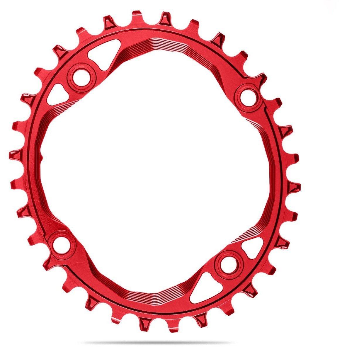 Red - absoluteBlack - OVAL 104BCD narrow/wide chainrings, RED