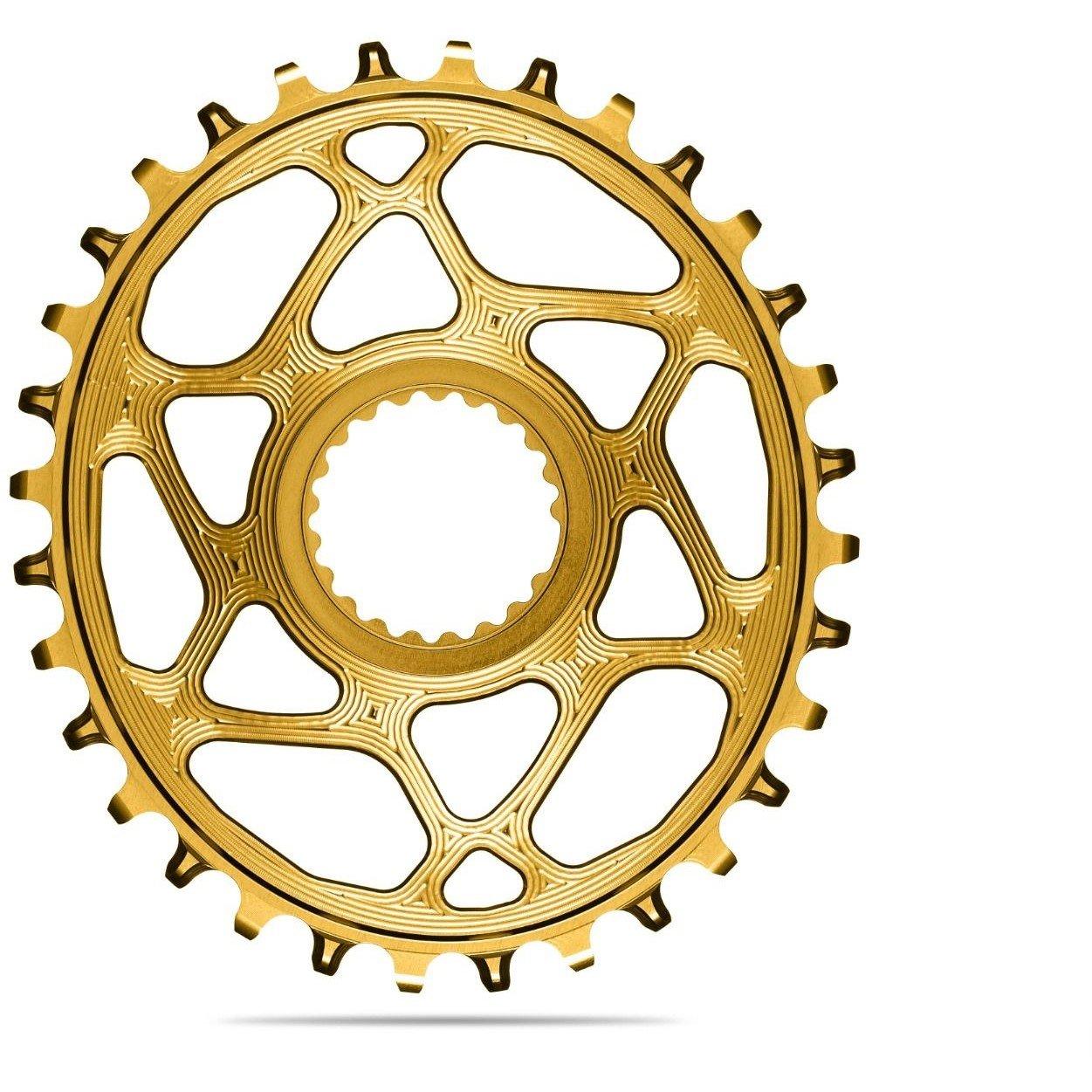 Gold - absoluteBlack - OVAL XTR M9100 Direct Mount chainring, GOLD