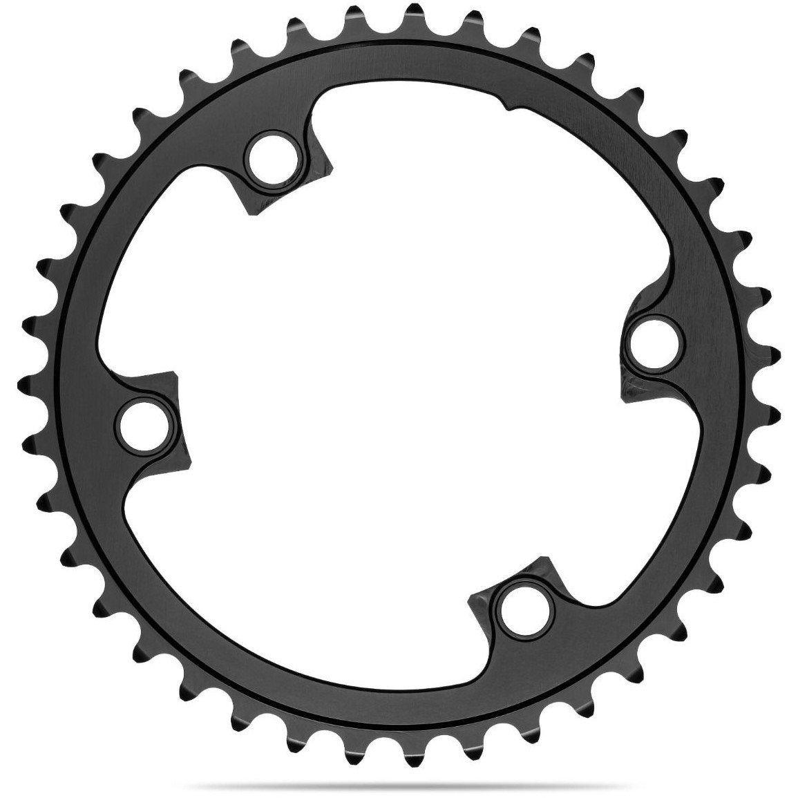 Black - absoluteBlack - ROUND 110BCD 4 holes, 2X , asymmetric Shimano 9100