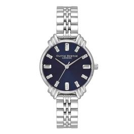 Olivia Burton Olivia Burton Art Deco Midi Dial Navy & Silver Bracelet Watch