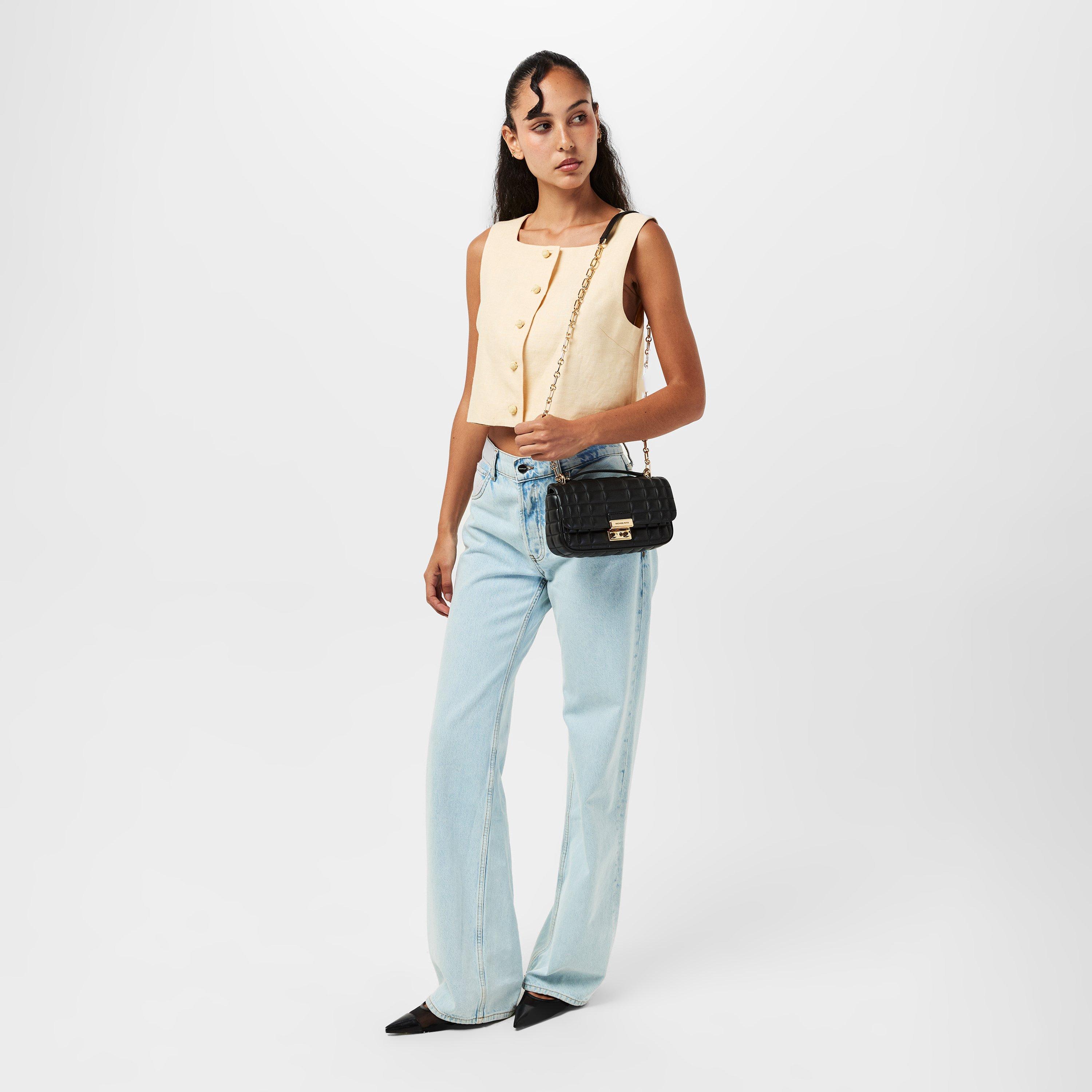 BLACK - MICHAEL Michael Kors - Women's Tribeca Small Quilted Leather Cross Body Bag - 4