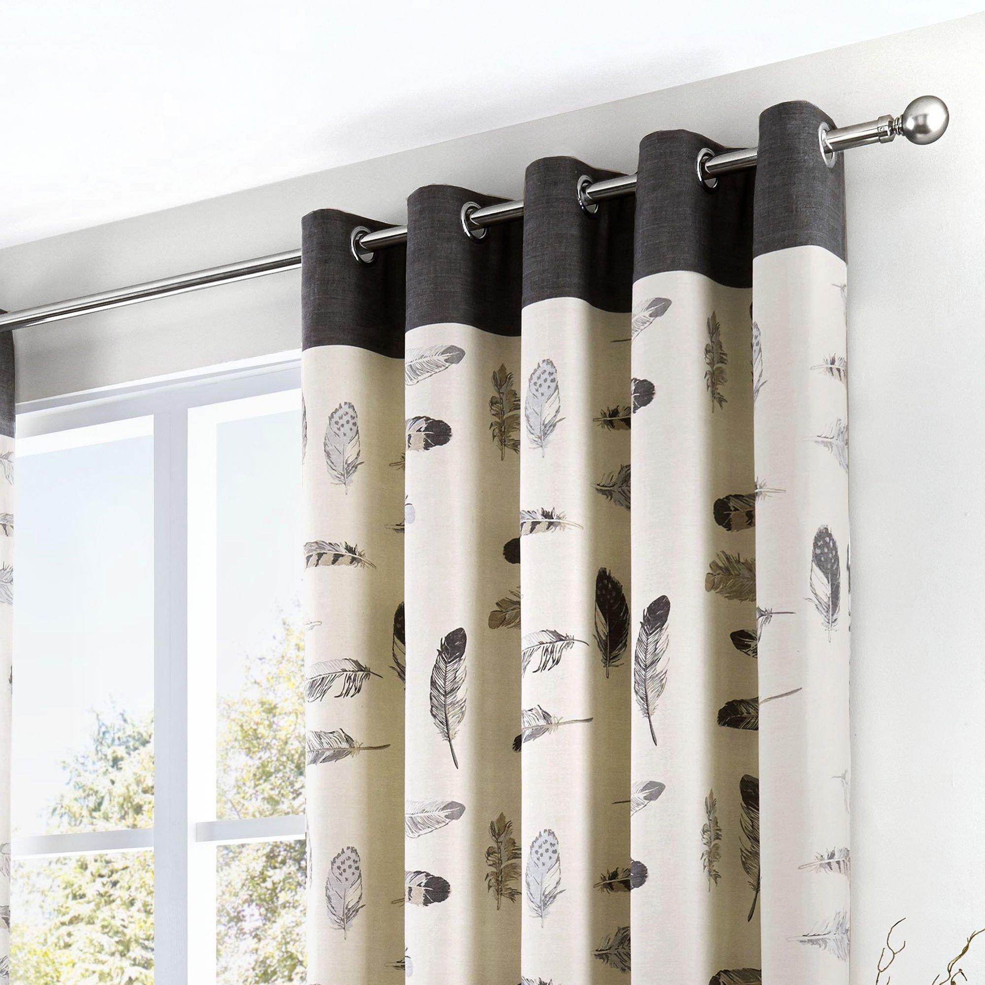 Charcoal - Fusion - Idaho 100%  Cotton Eyelet Curtains - 2