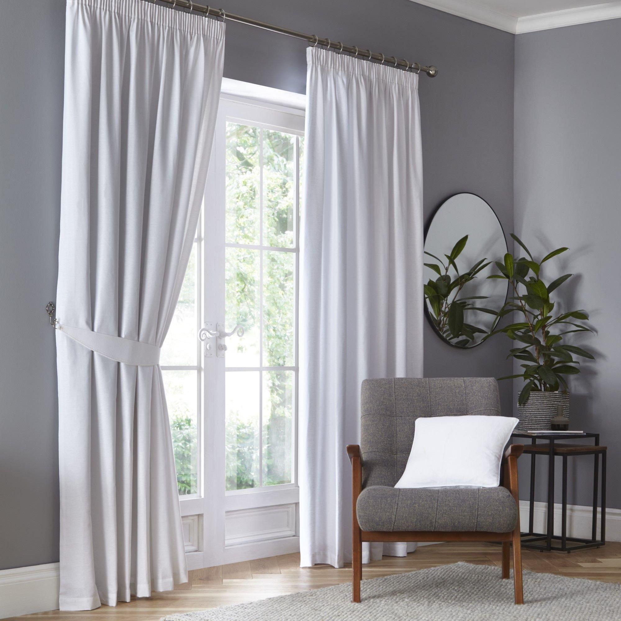 Fusion  Dijon Blackout Thermally Insulated Curtains - White - 168x137cm