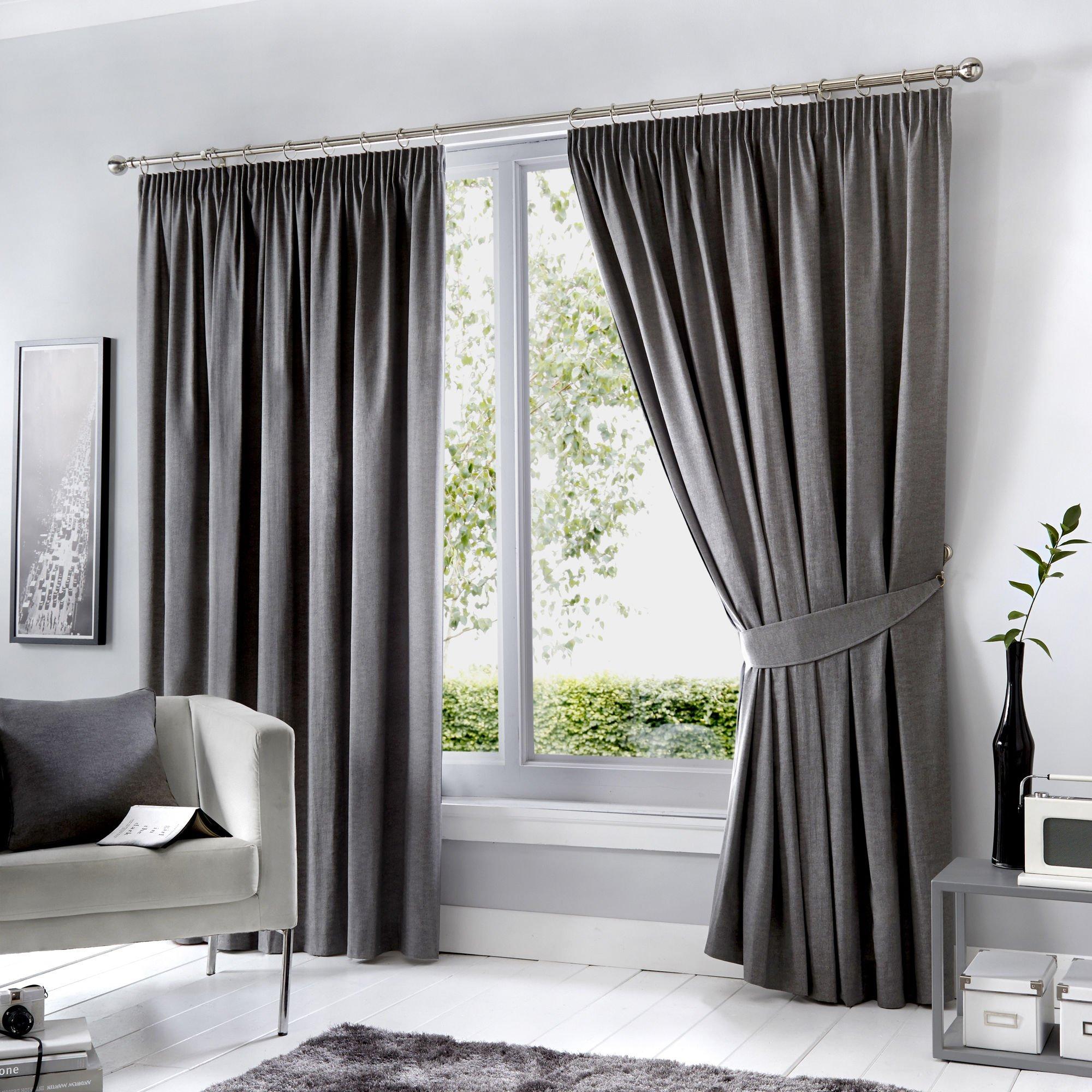 Fusion  Dijon Blackout Thermally Insulated Curtains - Charcoal - 117x137cm