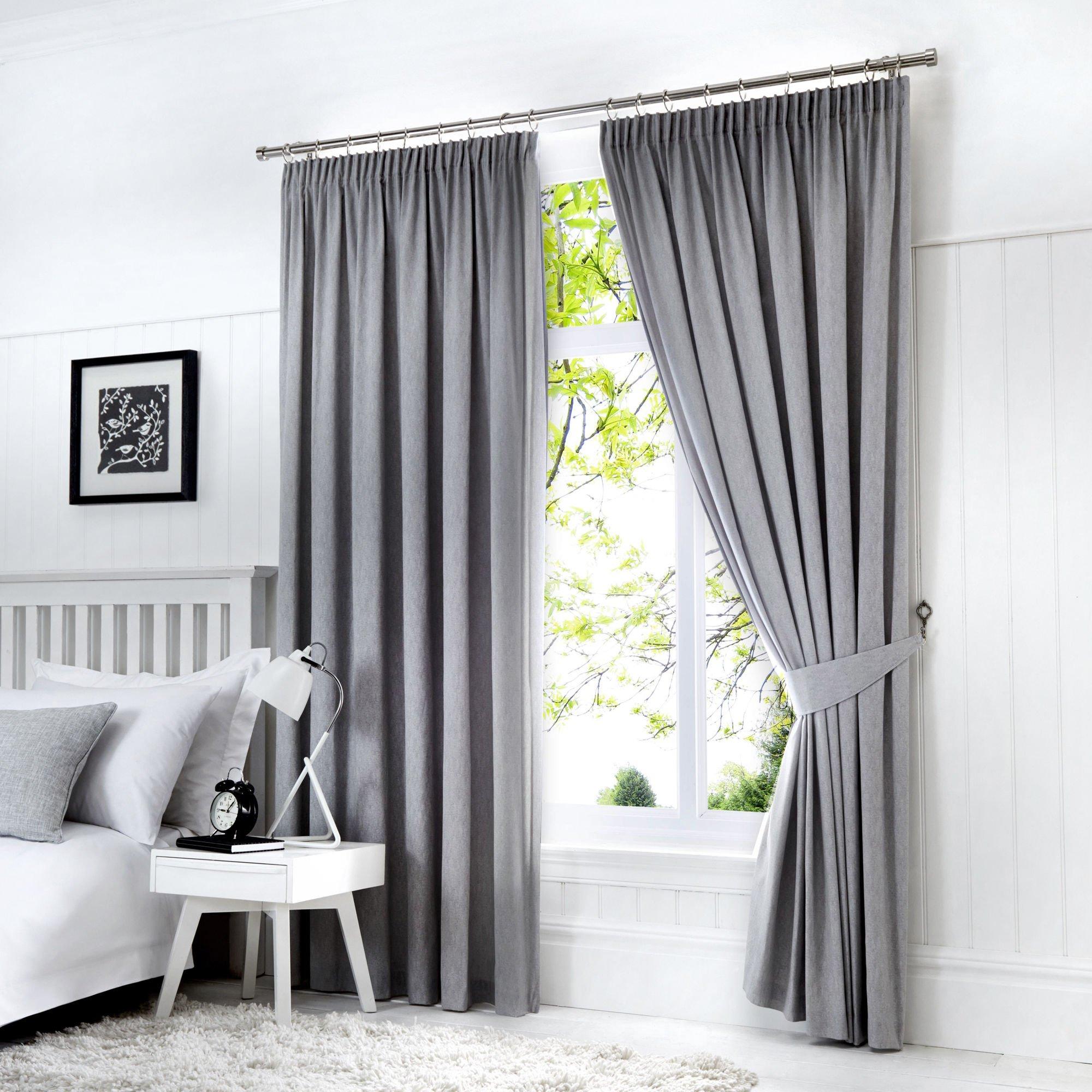 Fusion  Dijon Blackout Thermally Insulated Curtains - Silver - 117x137cm