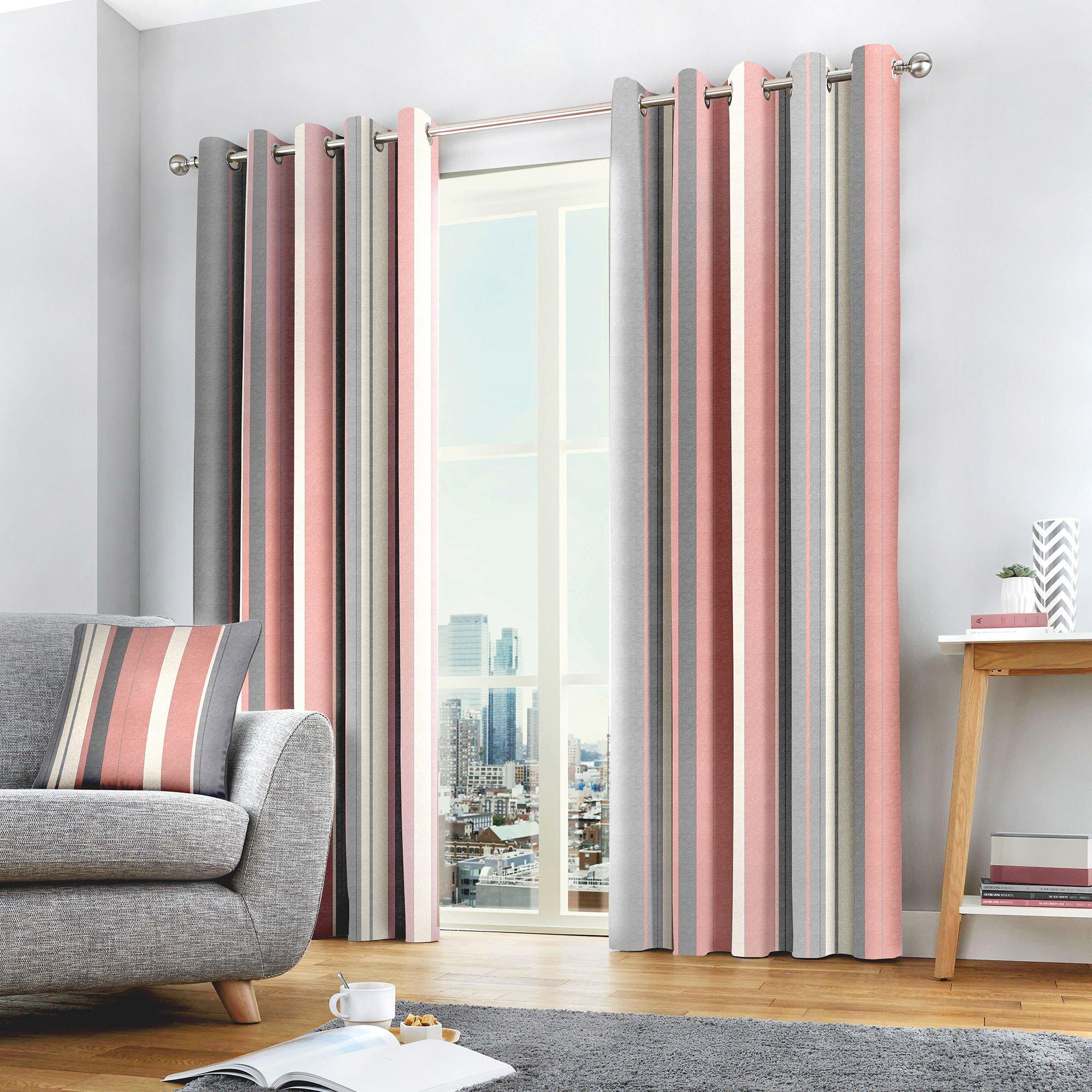 Whitworth Stripe Cotton Eyelet Curtains
