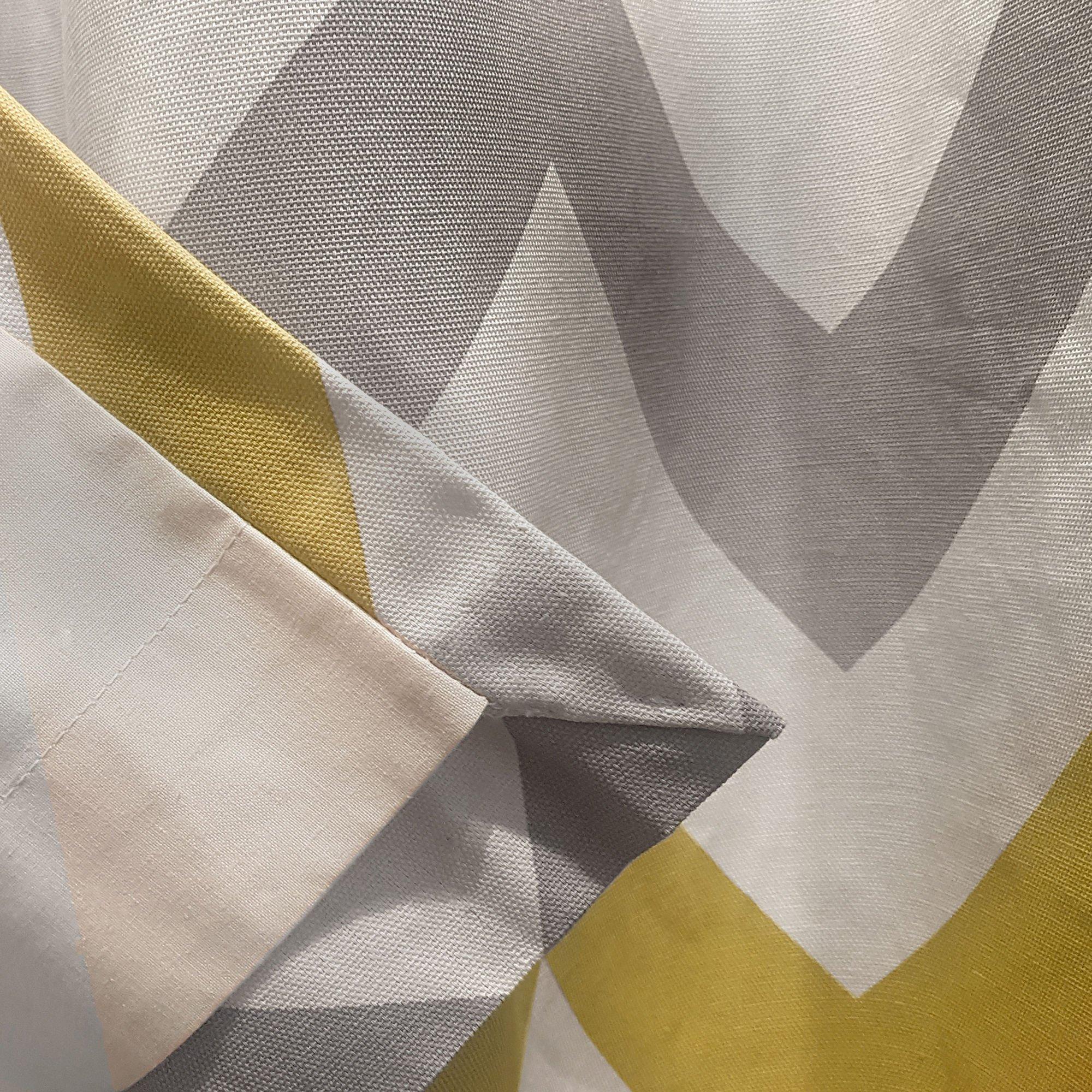 Ochre - Fusion - Chevron 100% Cotton Pair of Eyelet Curtains - 4