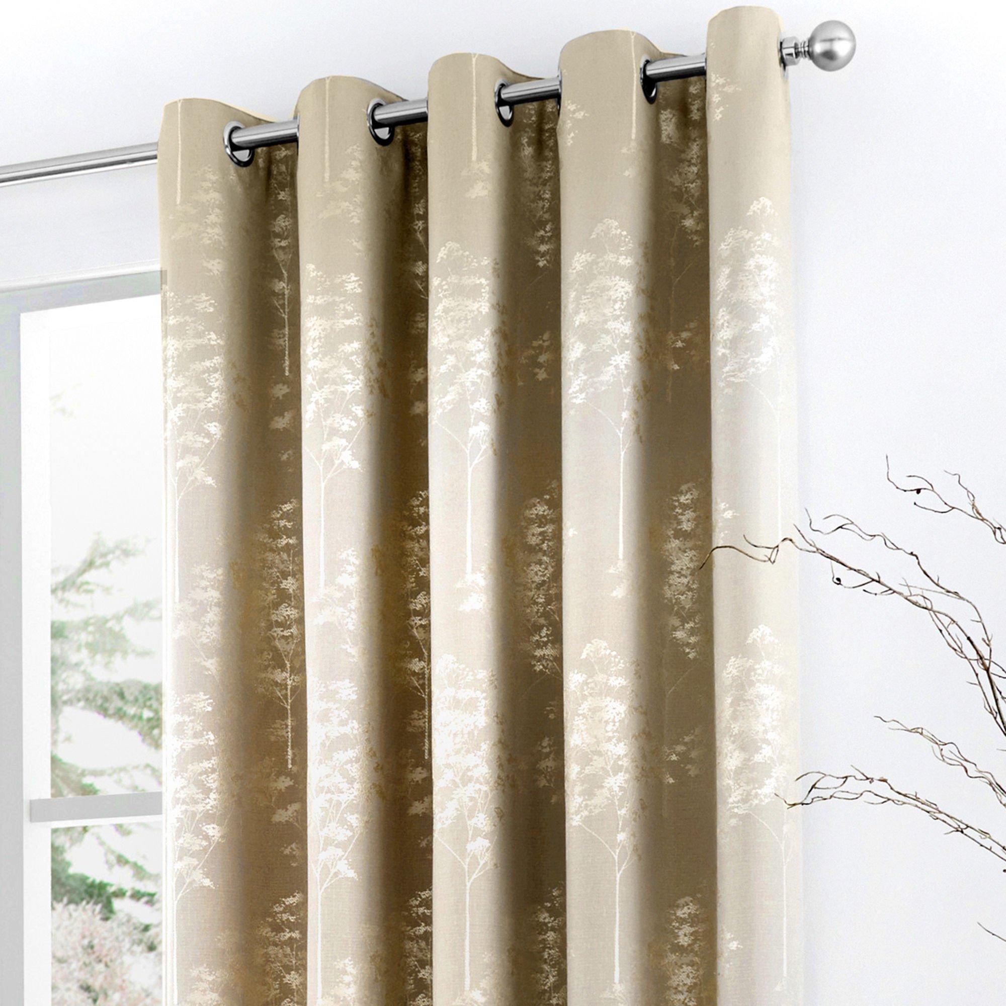 Stone - Curtina - Elmwood Pair of Eyelet Curtains - 2