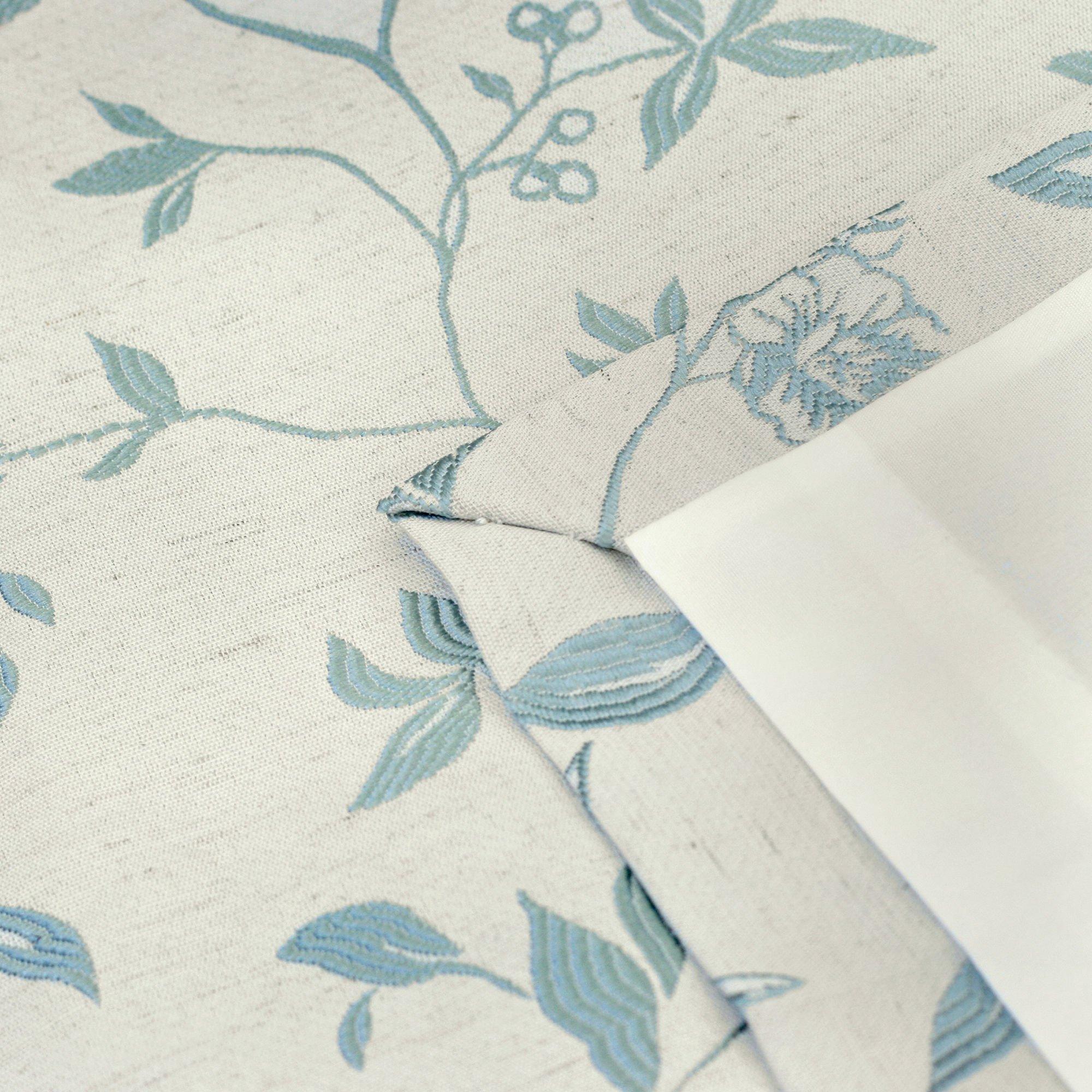 Duck Egg - Curtina - Bird Trail Jacquard Pair of Pencil Pleat Curtains - 4