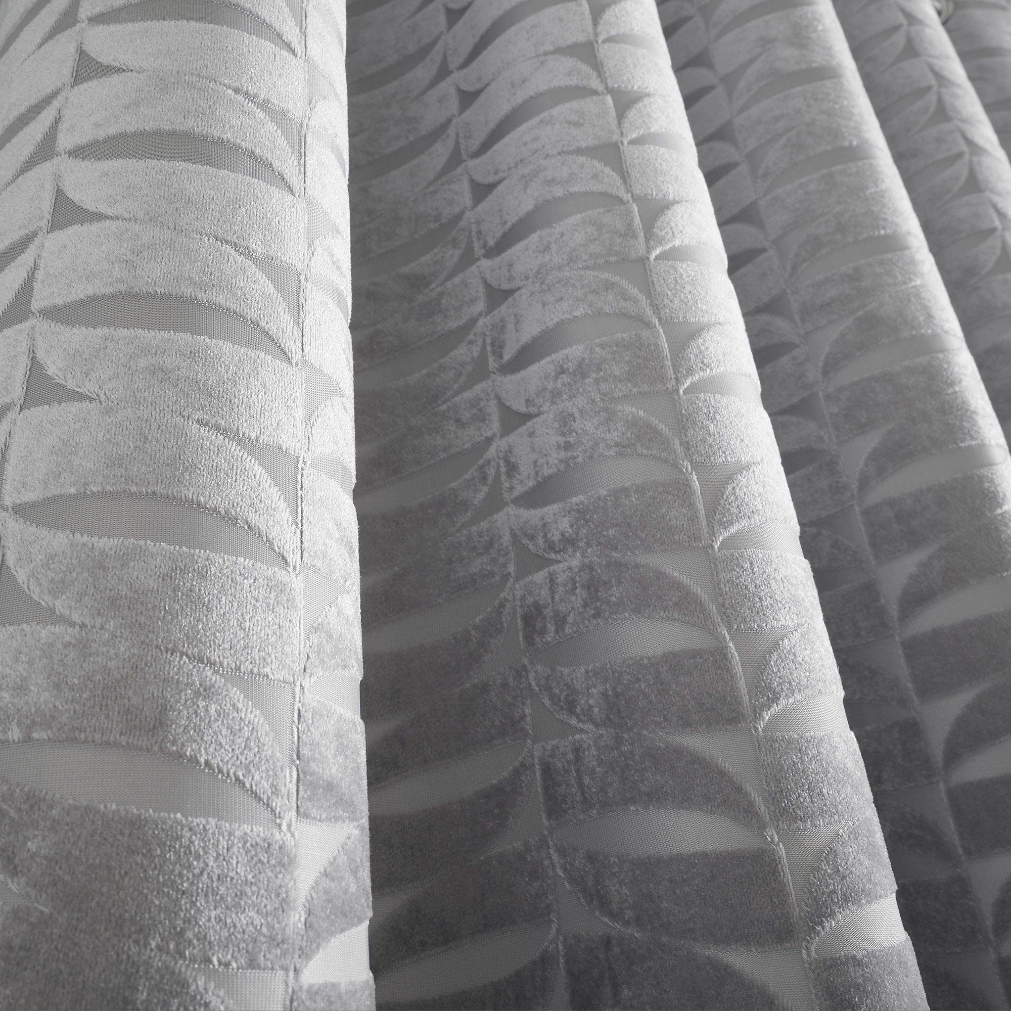 Silver - Curtina - Kendal Jacquard Pair of Eyelet Curtains - 4