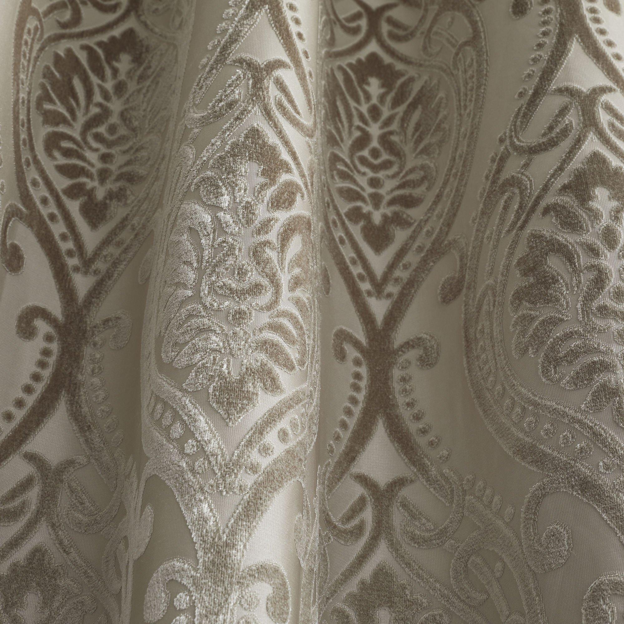 Natural - Curtina - Chateau Jacquard Pair of Eyelet Curtains - 3