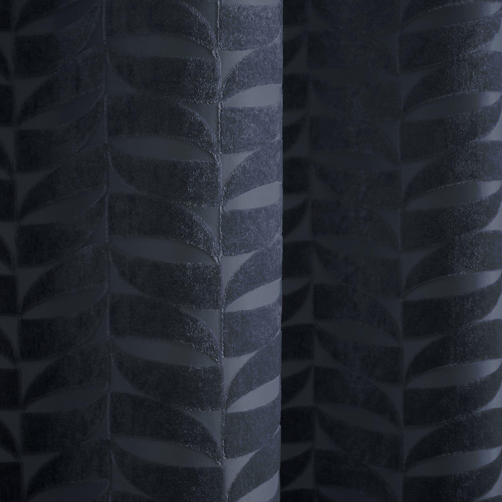 Navy - Appletree Loft - Kilbride Cord Chenille Pair of Eyelet Curtains - 3