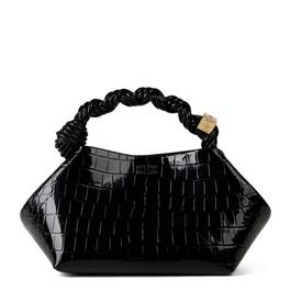 Ganni Crocco Patent Small Bou Bag