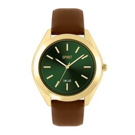 Spirit Spirit Gent's Solar Brown Strap Green Dial Watch