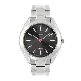 Spirit Gents Silver Bracelet Black Sunray Dial Watch