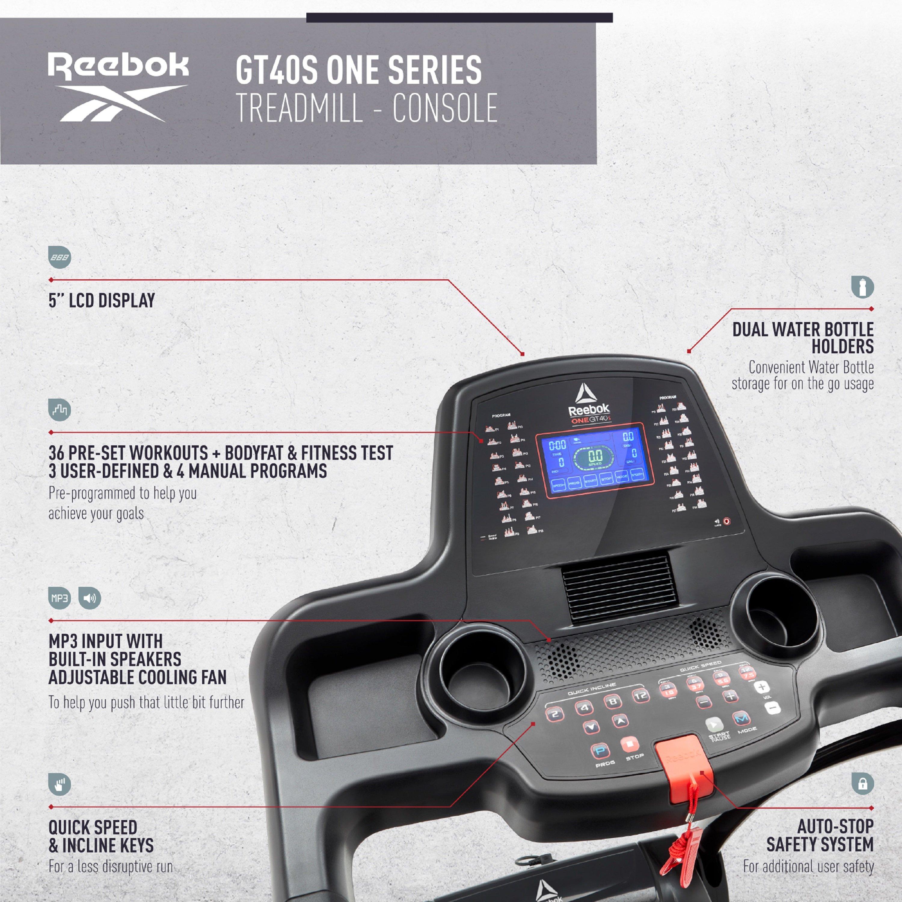 Black - Reebok - GT40 S Treadmill Adults - 9