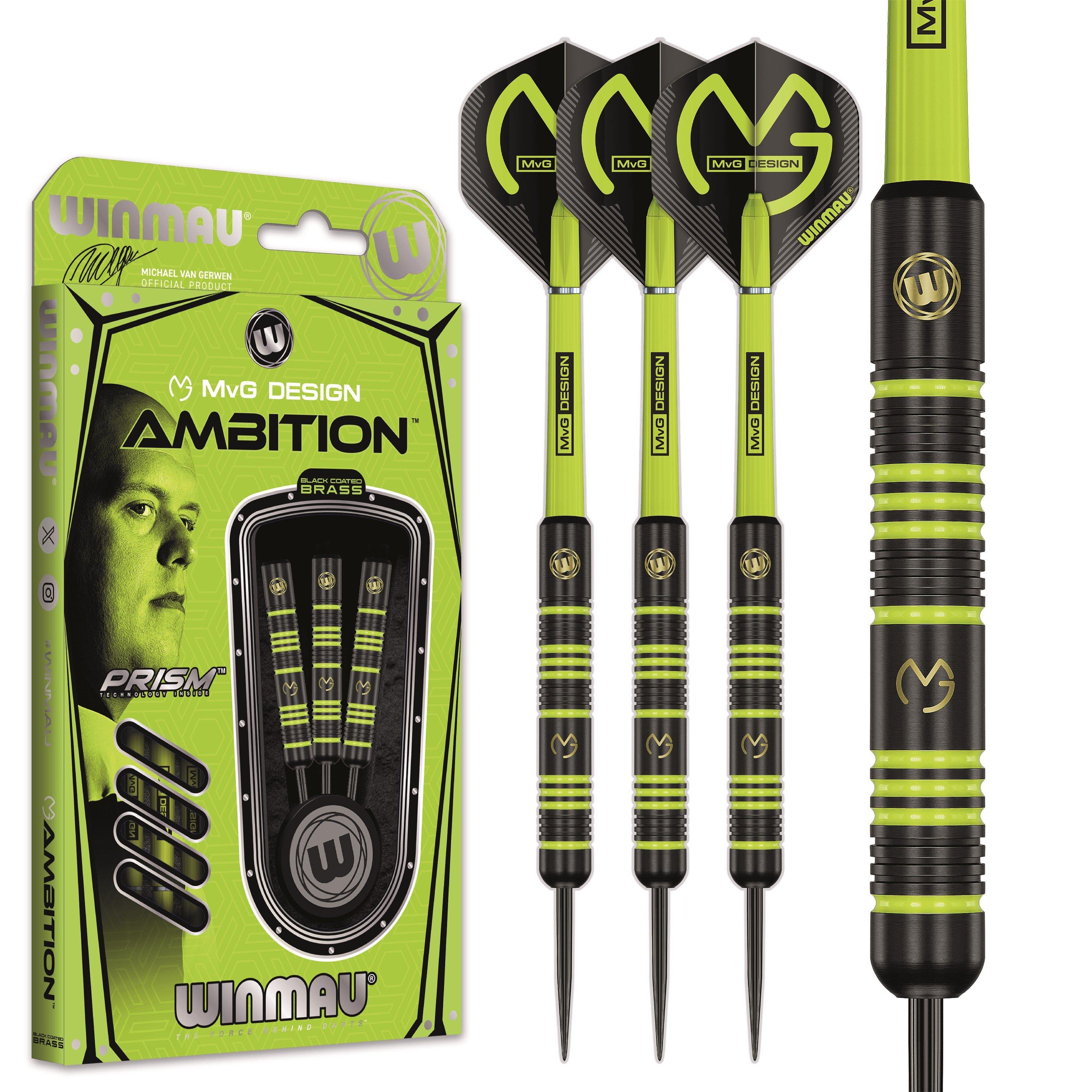 Black/Green - Winmau - MvG Design Ambition Darts - 1
