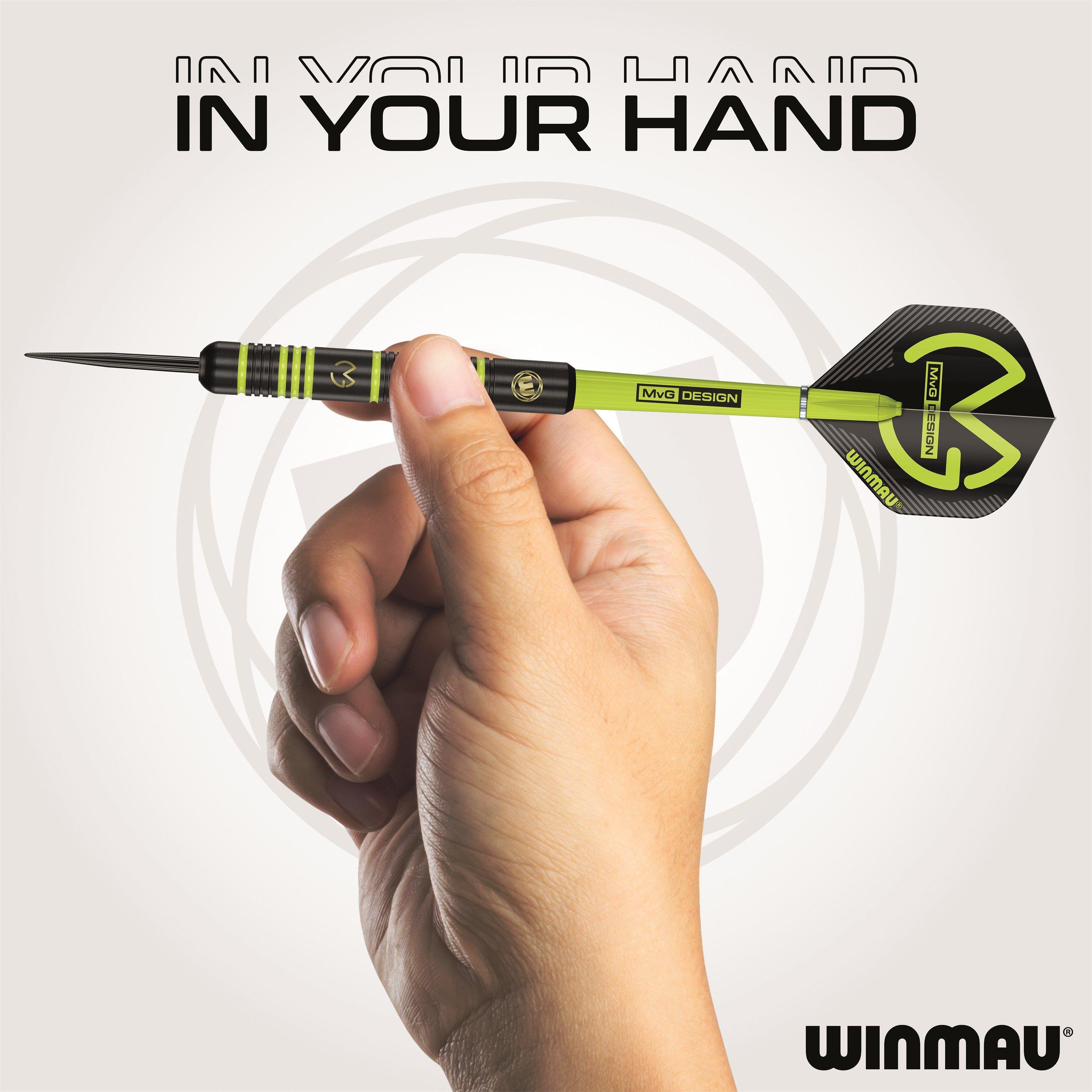 Jeu De Fléchettes Professionnelles WINMAU Michael Van Gerwen MvG Ambition - Laiton, 18g, Avec Ailettes Et Tiges - 2