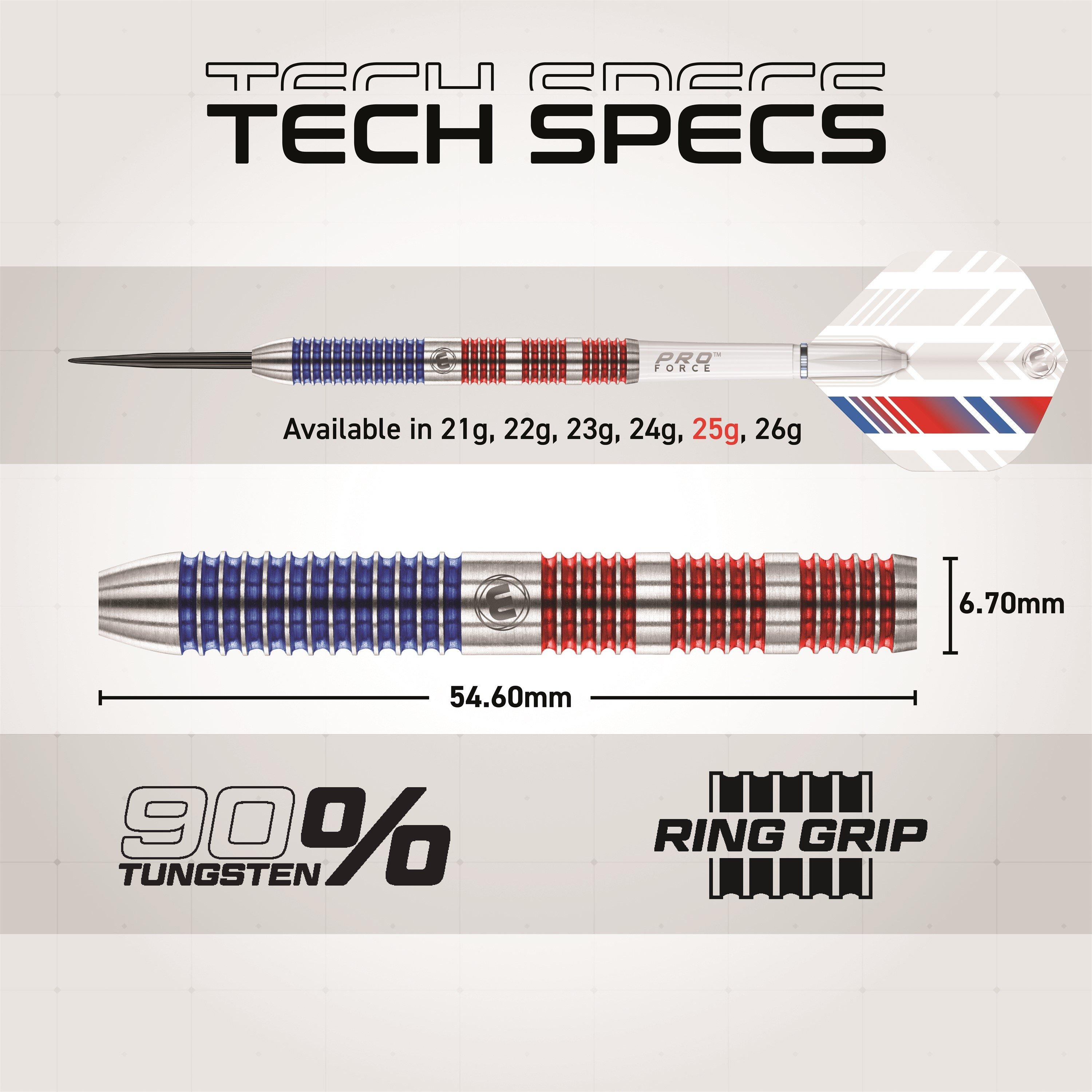 Steel/Blu/Red - Winmau - Wildcats Tungsten Darts Adults - 6